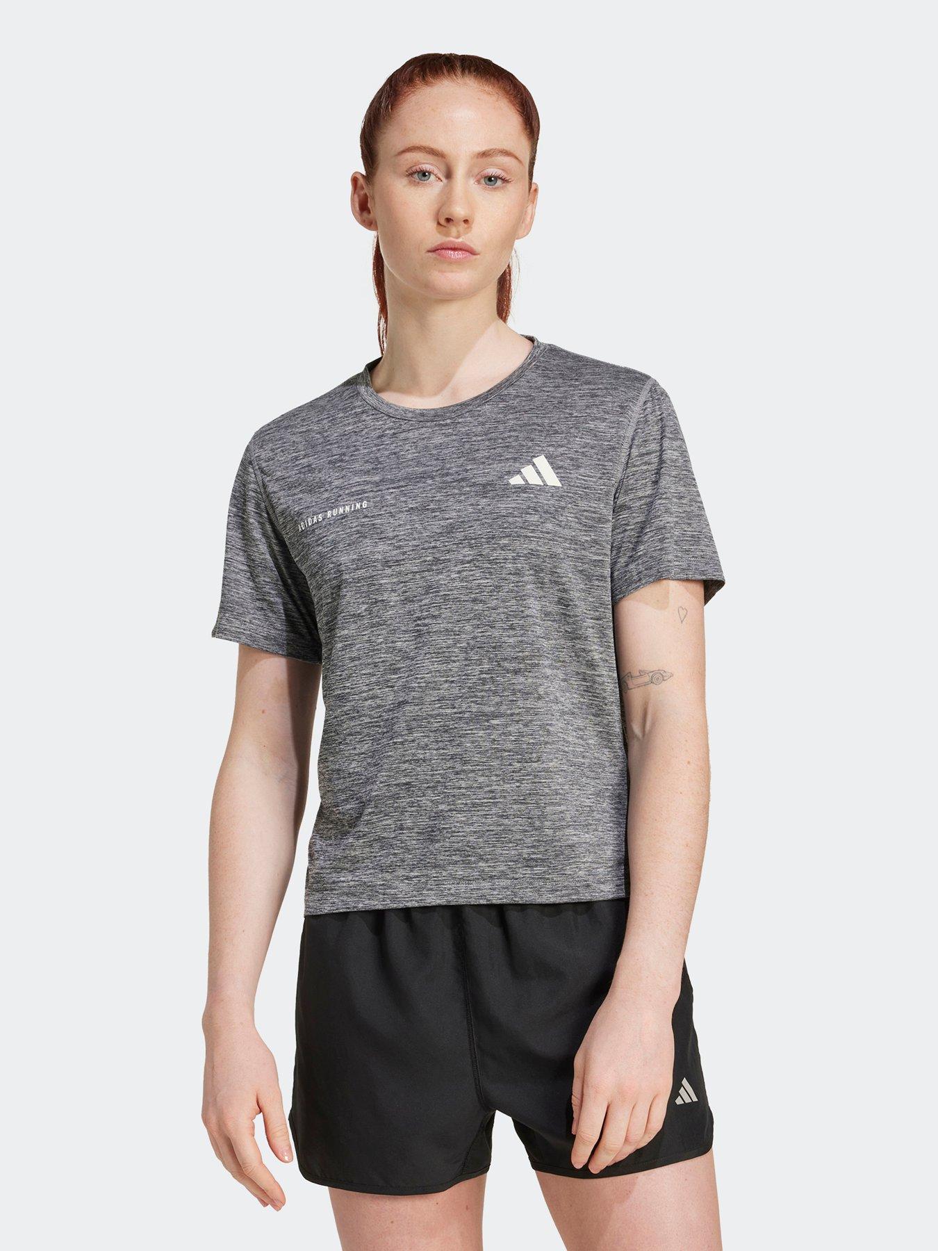 undefined Womens Running Own The Run Melange T-Shirt - Grey