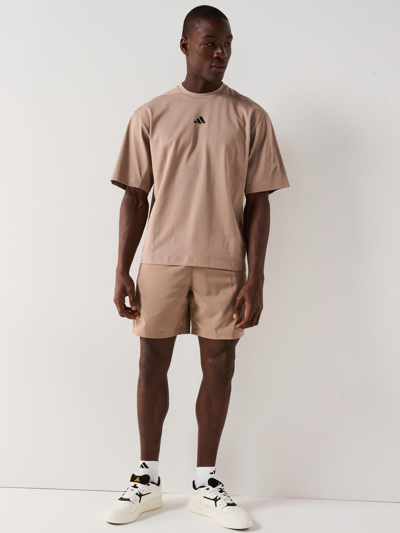  image of adidas-mens-training-oversized-t-shirt-brown