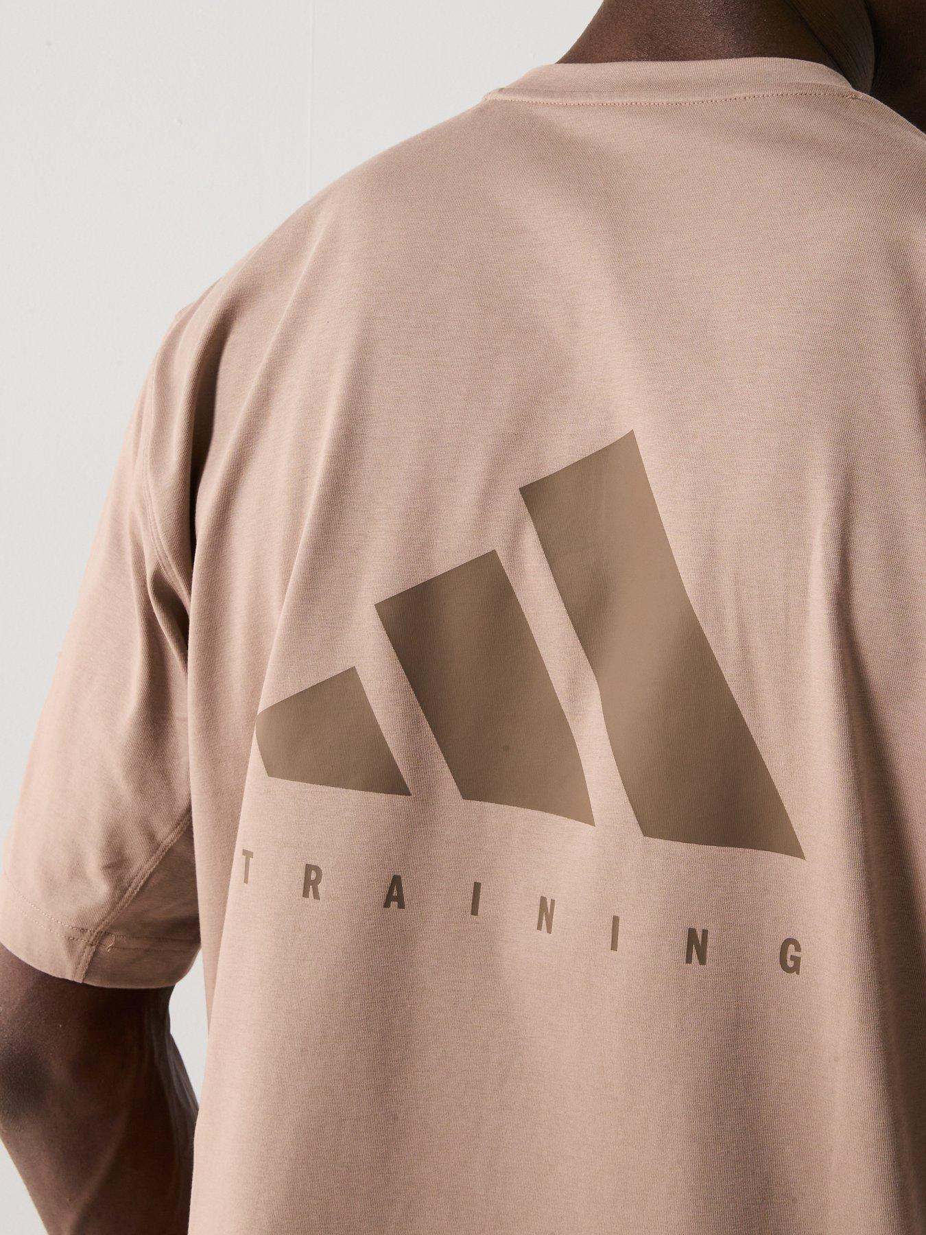  image of adidas-mens-training-oversized-t-shirt-brown