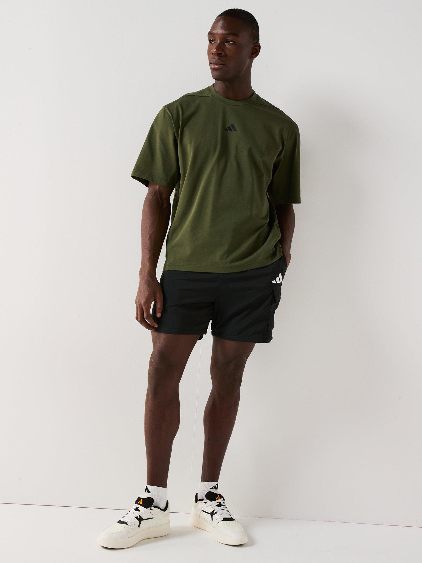  image of adidas-mens-training-oversized-t-shirt-night-cargo