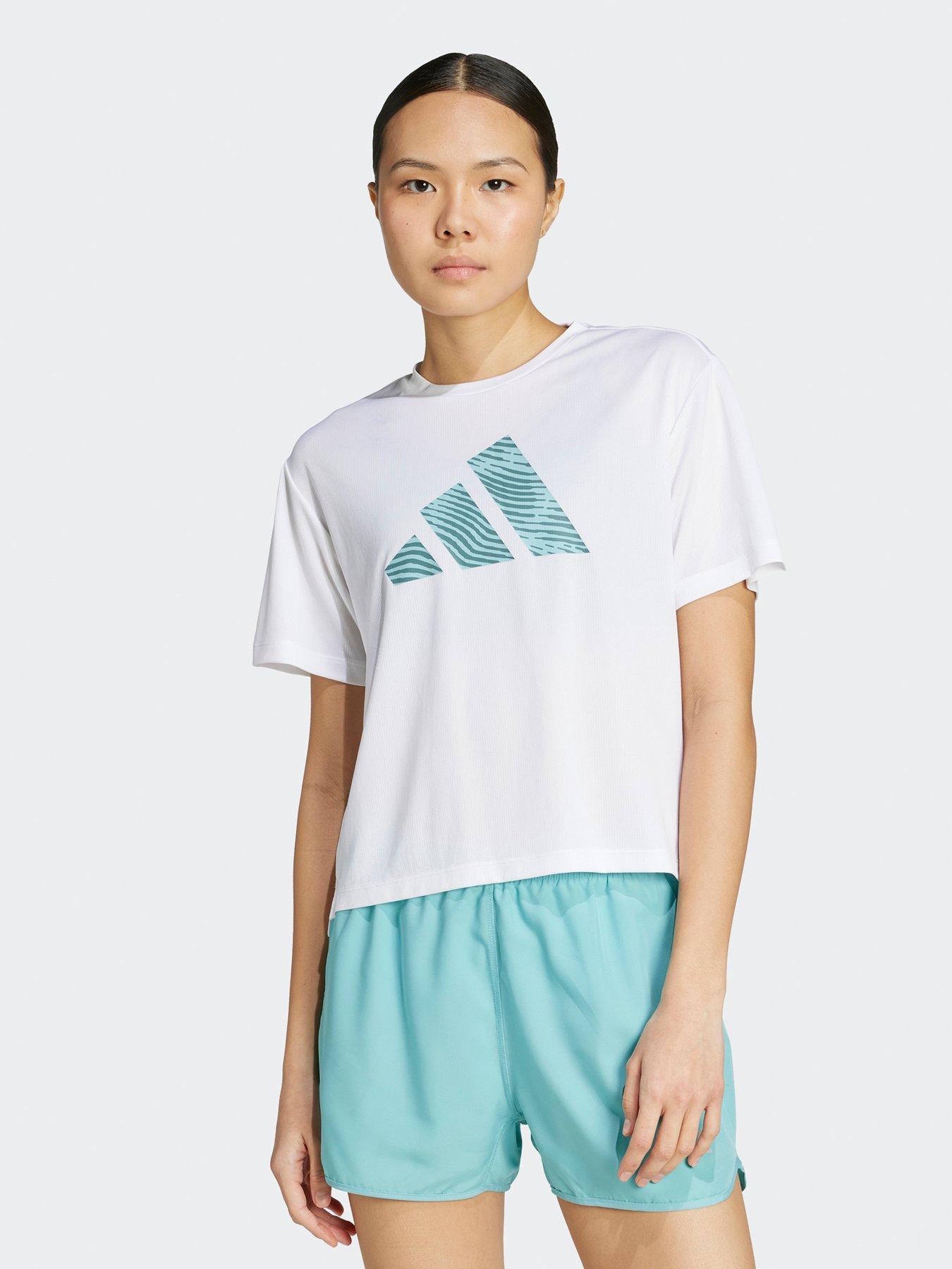 undefined Womens Running Adi365 Big Logo T-Shirt - White