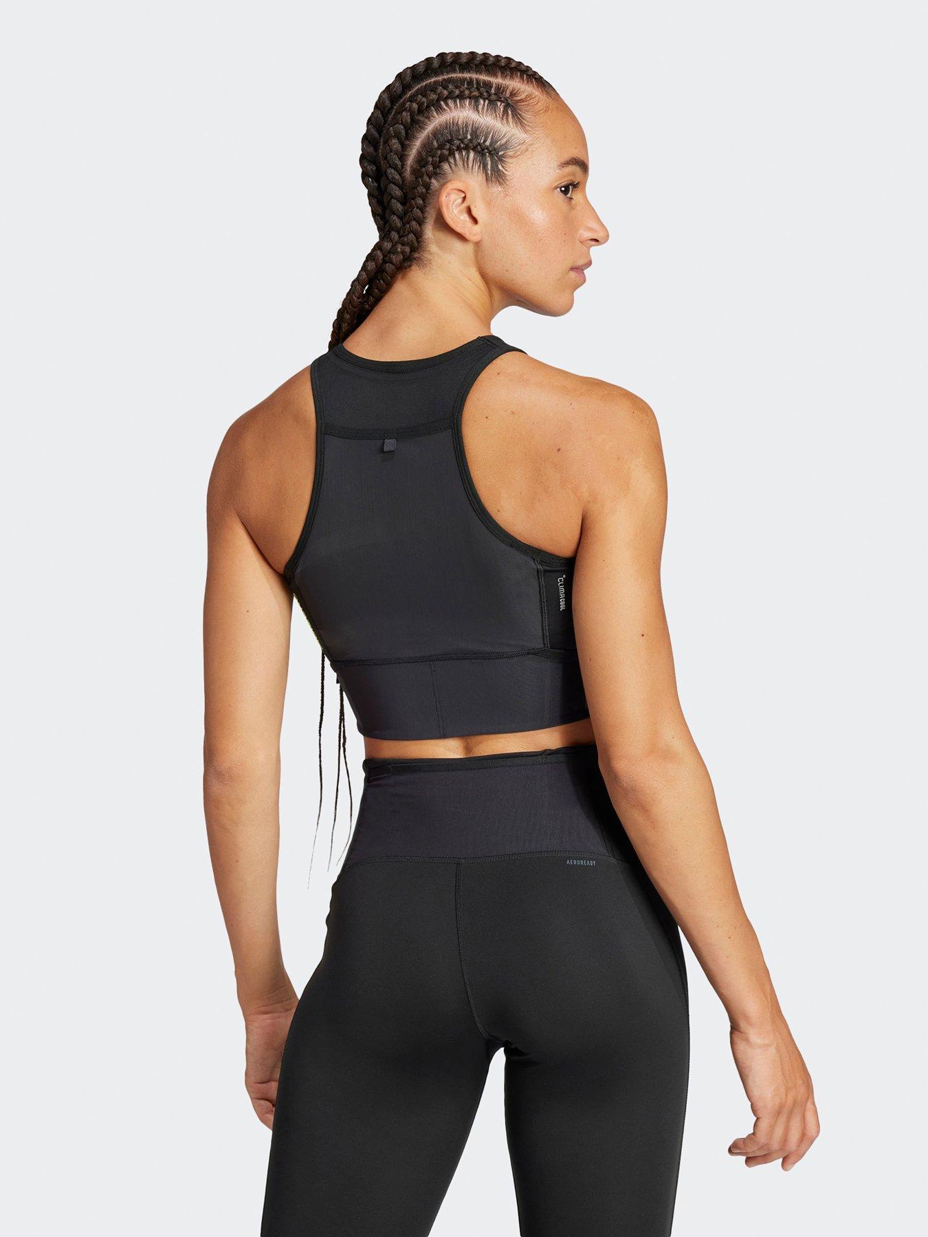 Image 3 of 6 of adidas Womens Running Adizero Zip Crop Tank - Grey