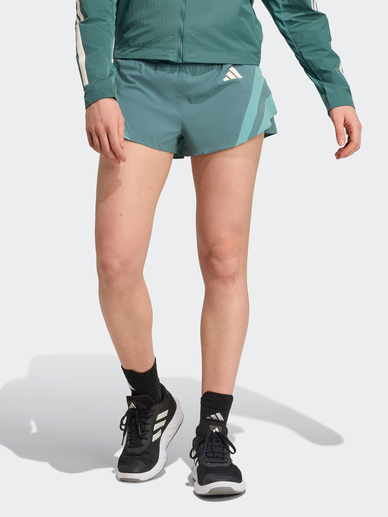 Image 1 of 5 of adidas Womens Running Adizero 4Inch Shorts - Green