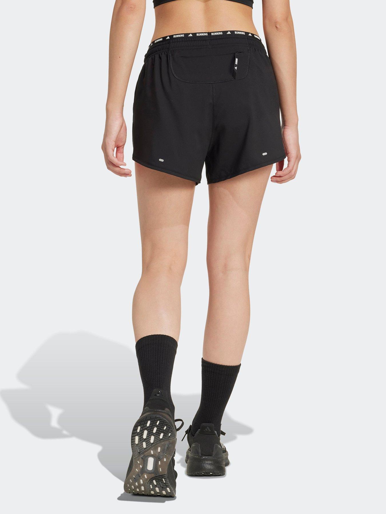  image of adidas-womens-running-own-the-run-3-stripe-4inch-shorts-black