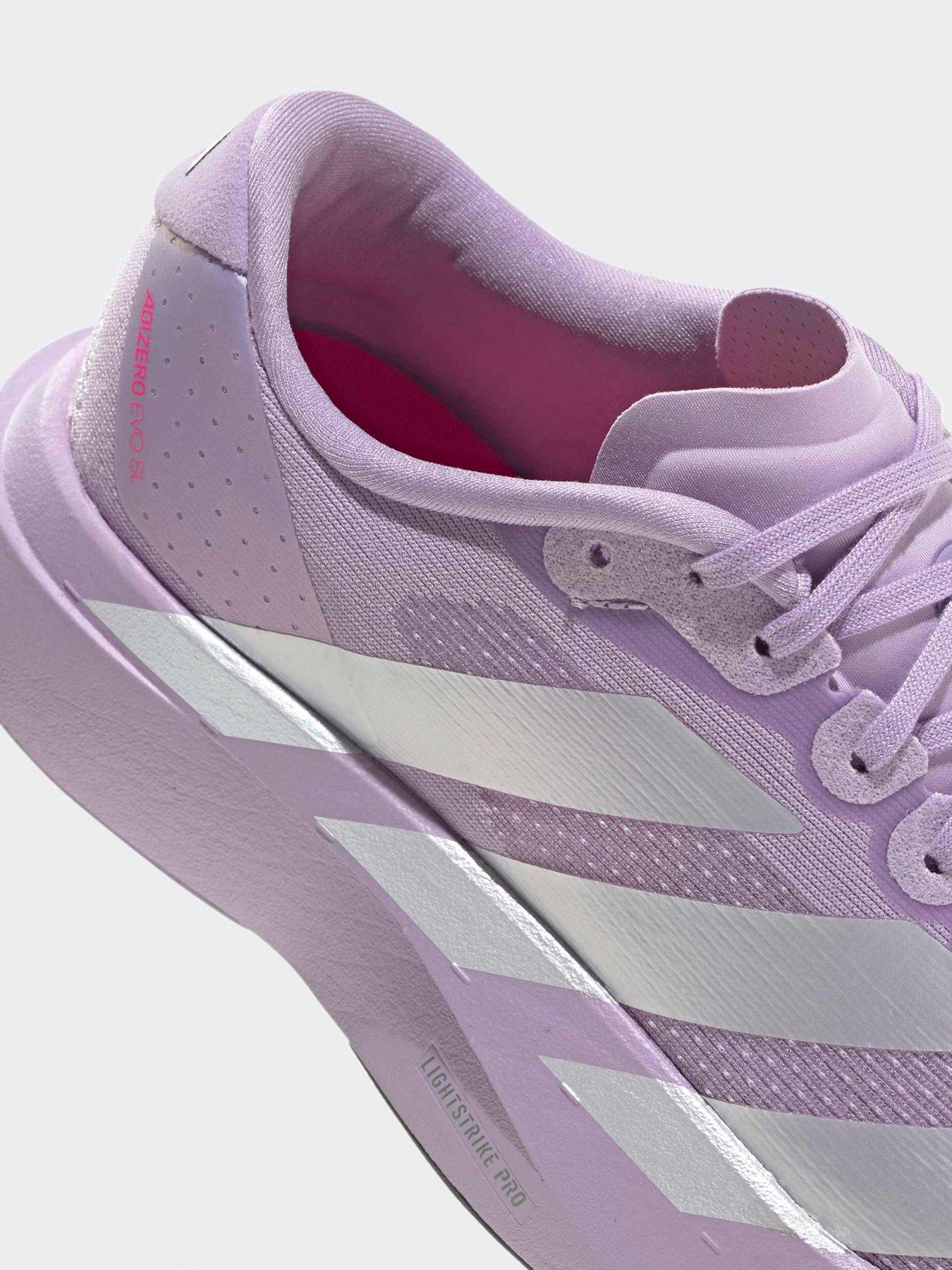 adidas gazelle silver green womens adidas Adizero Evo SL Shoes - Women's - Cloud White / Purple / Purple Burst main image 1