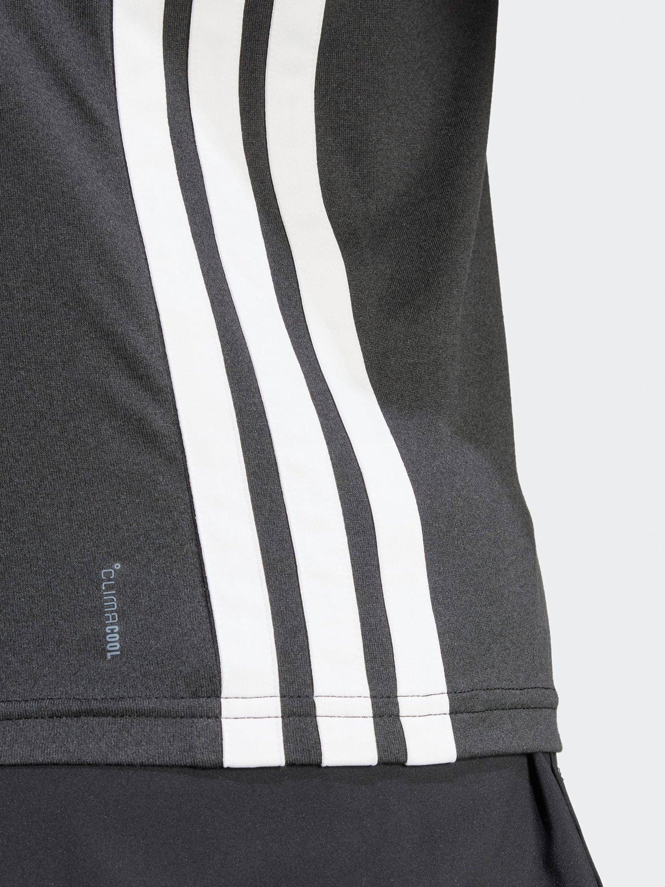  image of adidas-womens-training-3-stripe-crew-t-shirt-black