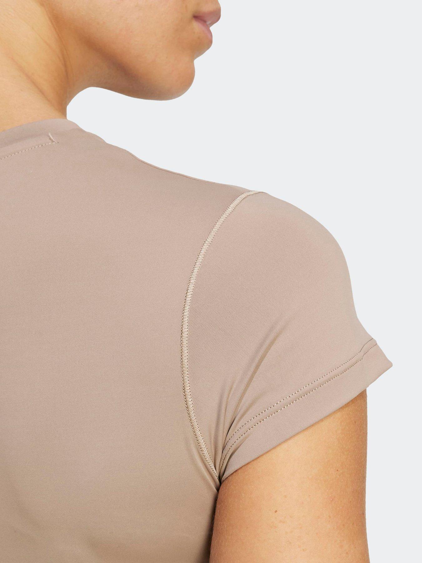 Image 5 of 5 of adidas Womens Training Hyperglam Rib Baby Tee - Brown