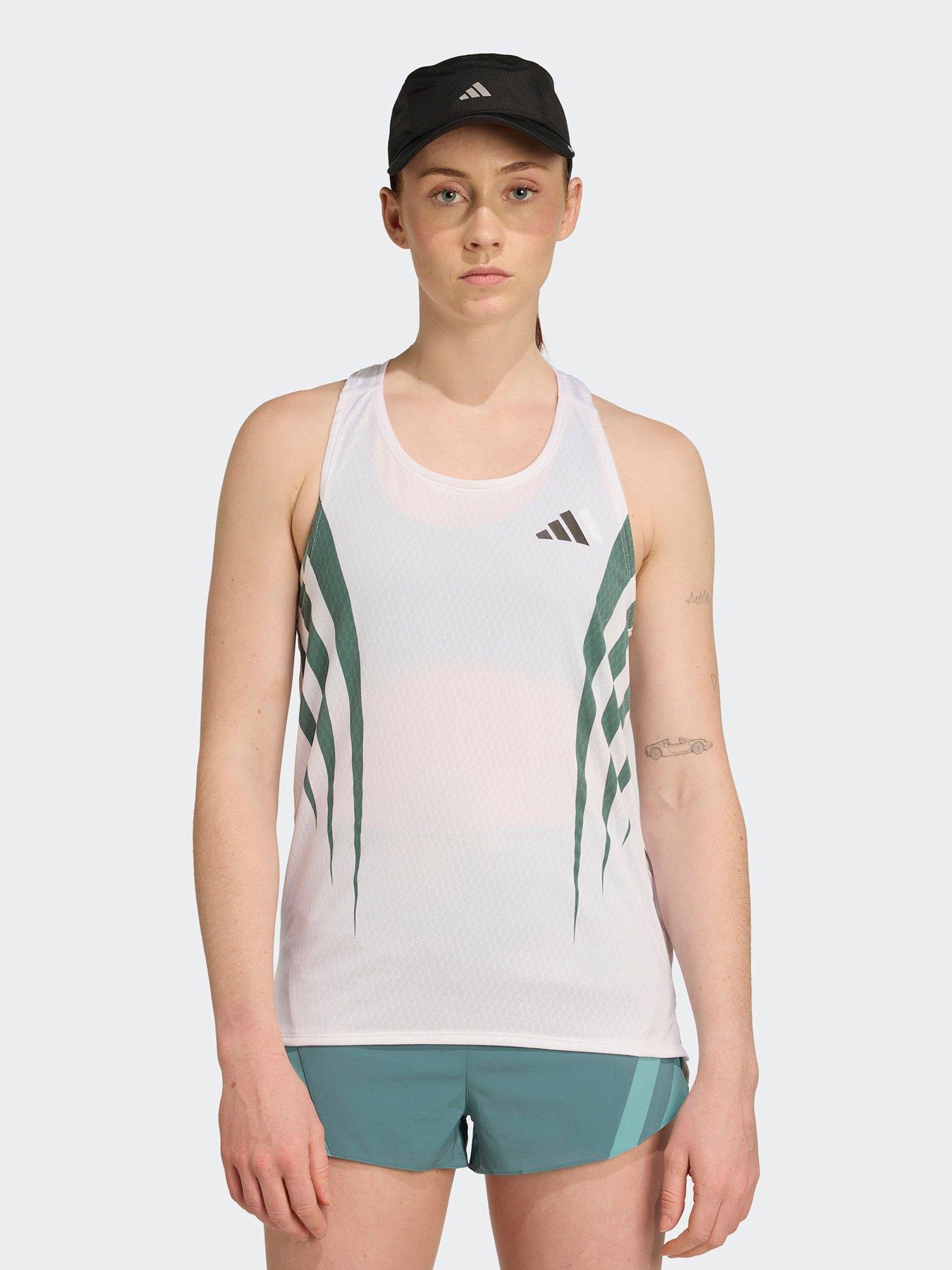 Image 1 of 5 of adidas Womens Running Adizero Tank - White