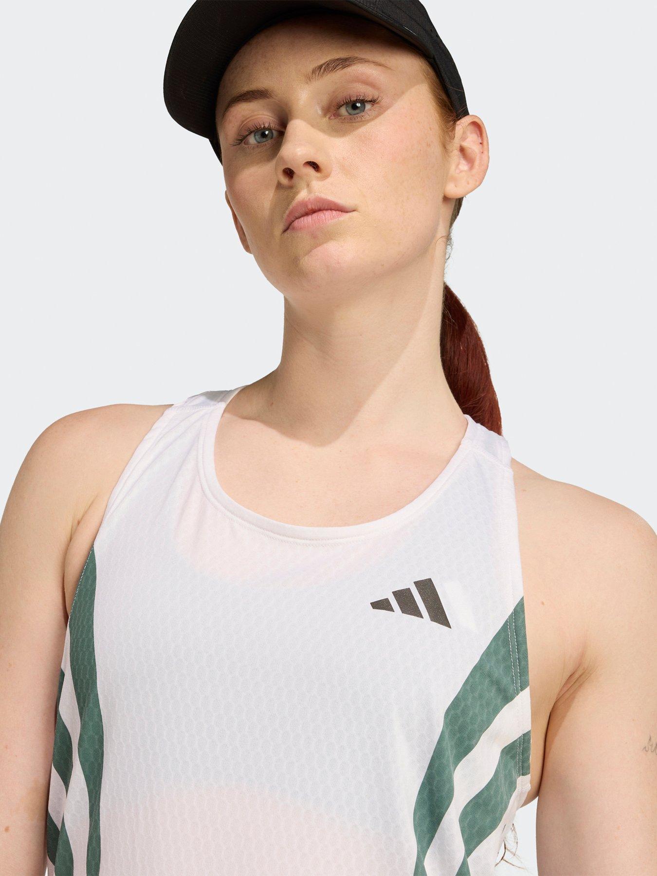 Image 4 of 5 of adidas Womens Running Adizero Tank - White