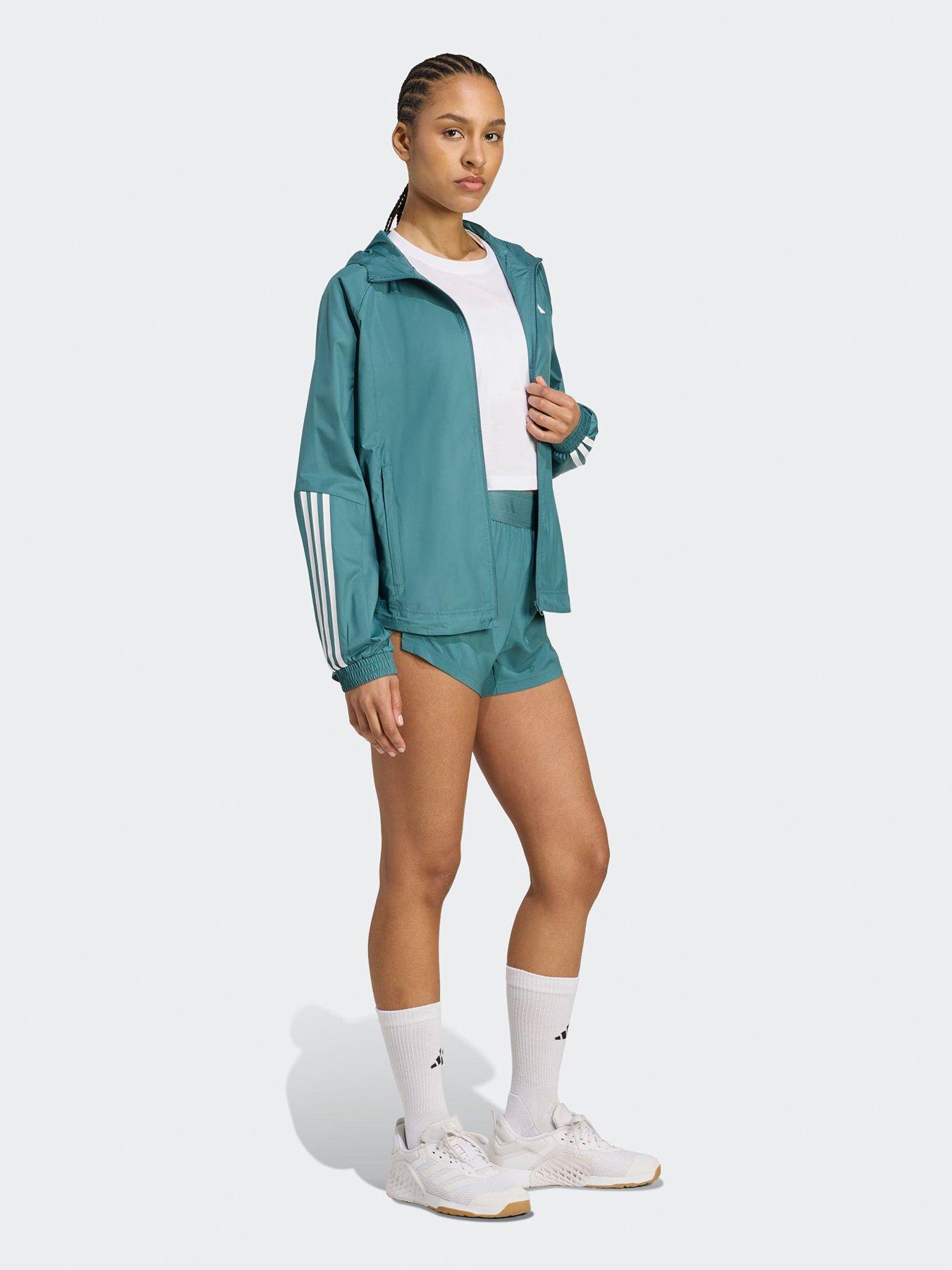  image of adidas-womens-training-hyperglam-woven-shorts-green