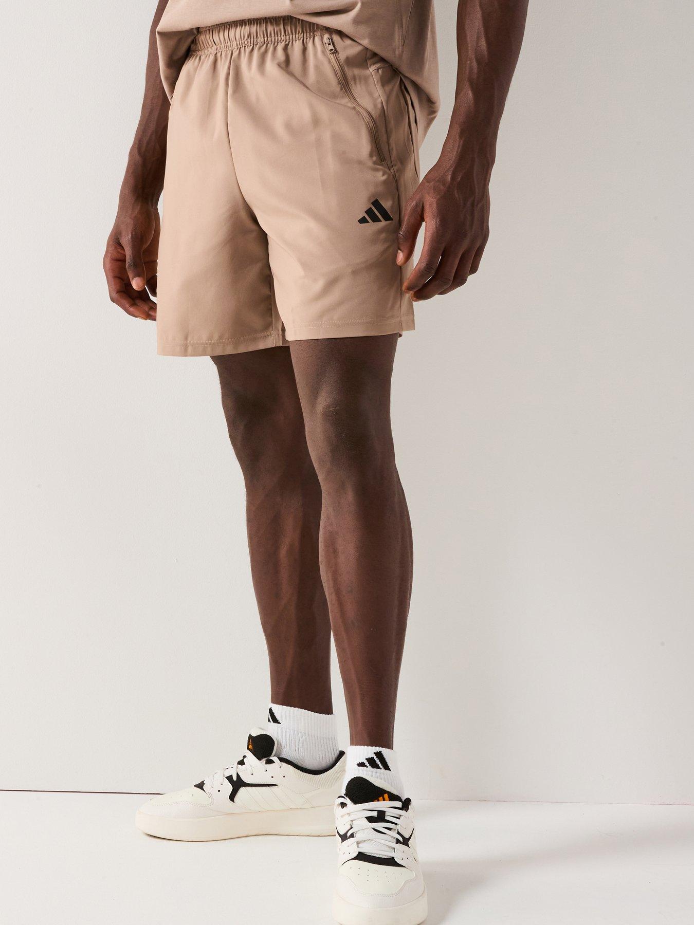 adidas-mens-training-essentials-woven-7inch-shorts-brown