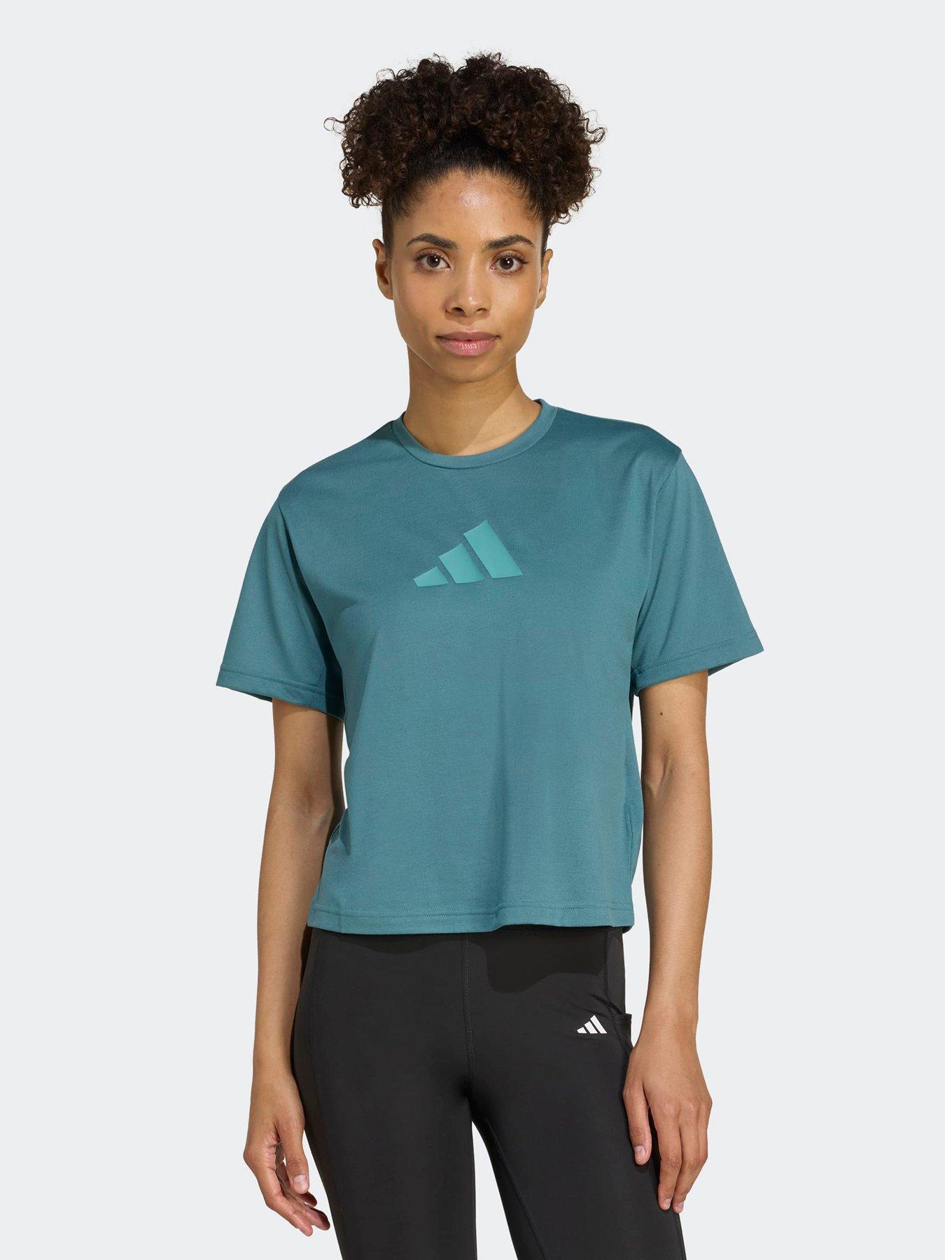 Image 1 of 5 of adidas Womens Training Essentials Logo T-Shirt - Green