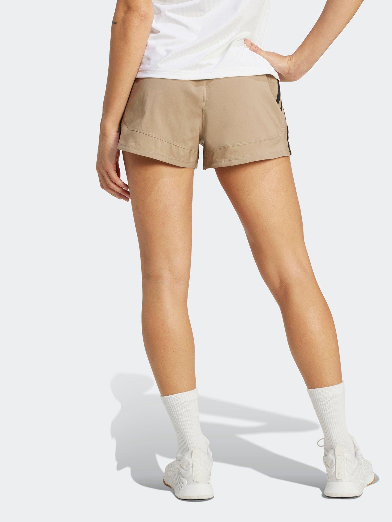 Image 2 of 5 of adidas Womens Training Pacer Knit 5Inch High Waist Shorts - Brown