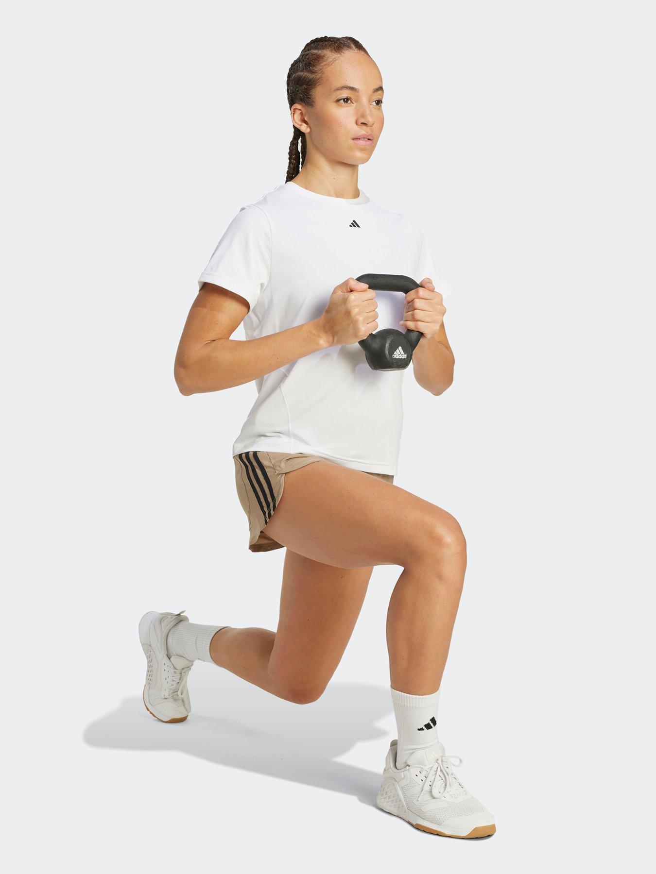 Image 3 of 5 of adidas Womens Training Pacer Knit 5Inch High Waist Shorts - Brown