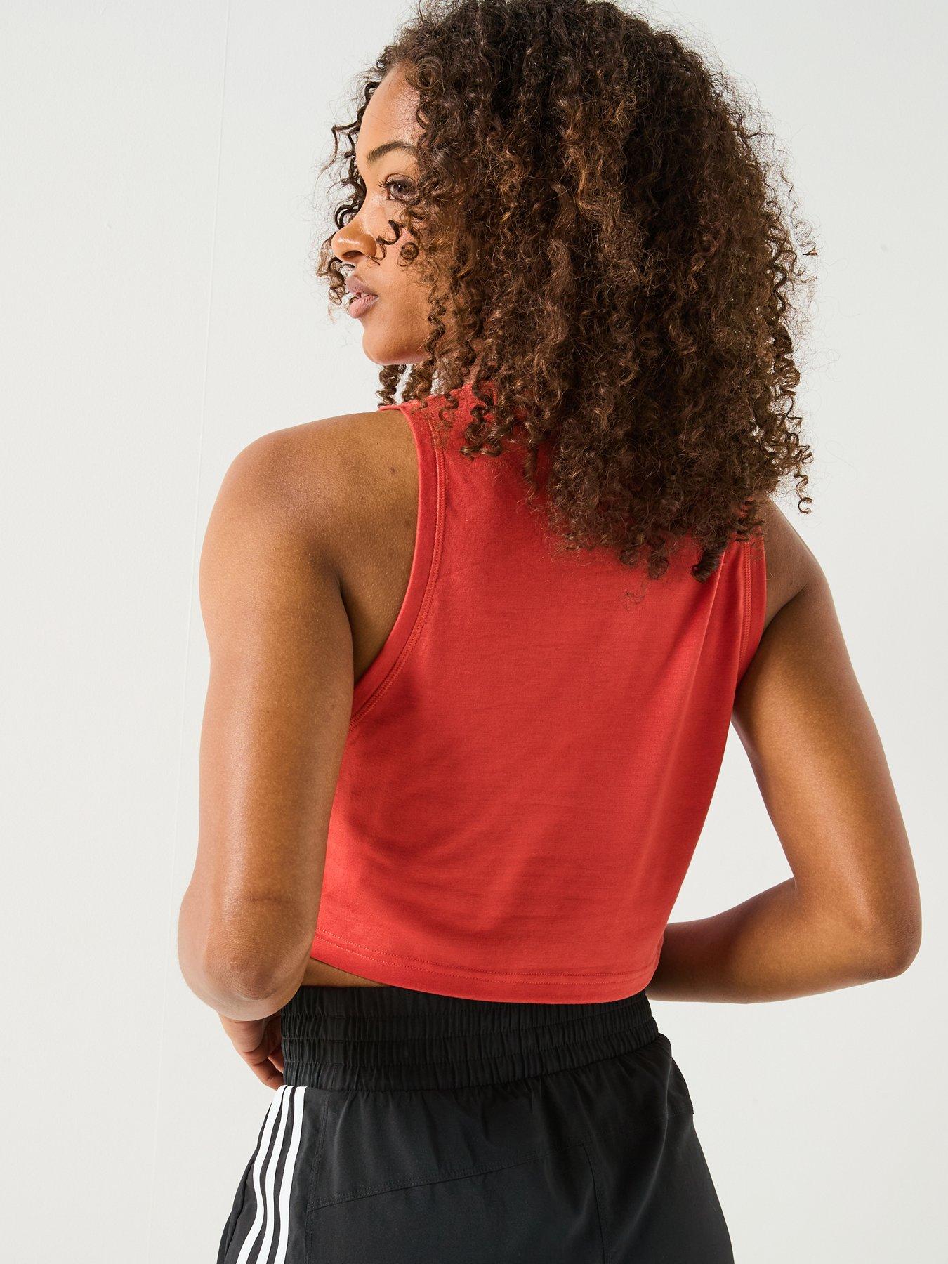 stillFront image of adidas-womens-training-essentials-tank-brown