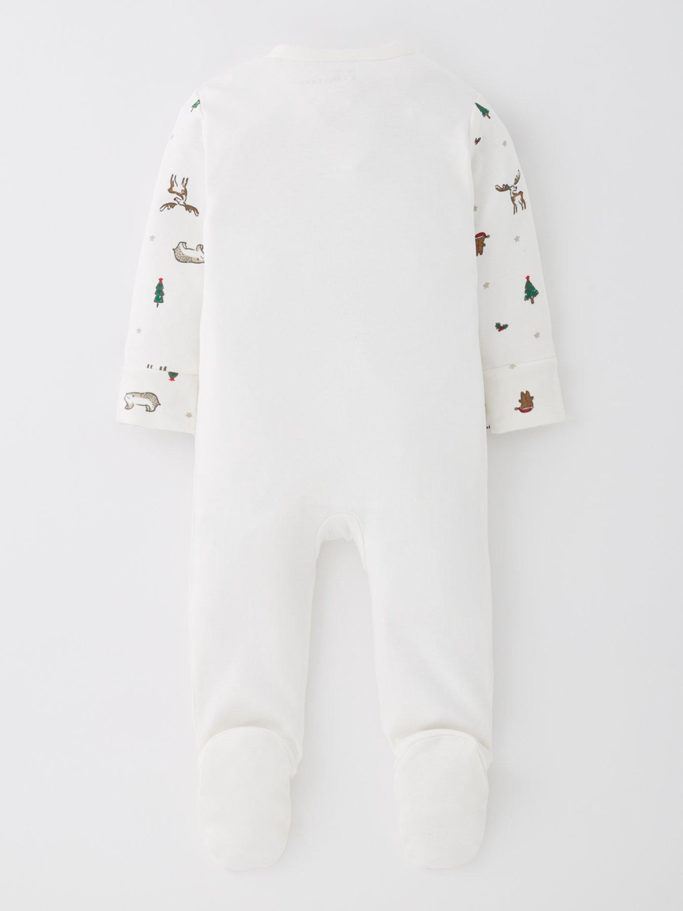  image of the-very-collection-unisex-my-first-christmas-sleepsuit-cream