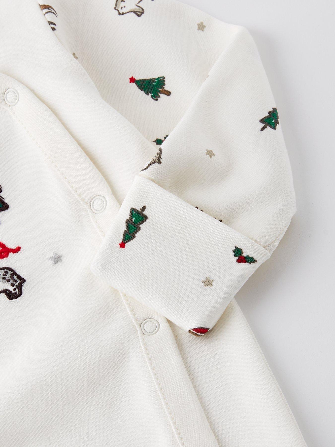  image of the-very-collection-unisex-my-first-christmas-sleepsuit-cream