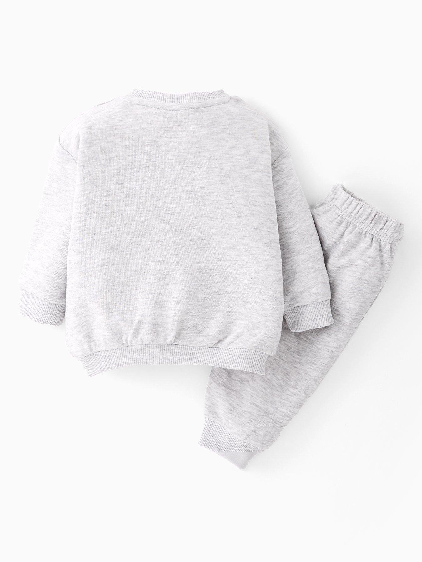  image of the-very-collection-baby-boys-bear-sweat-and-legging-set-grey