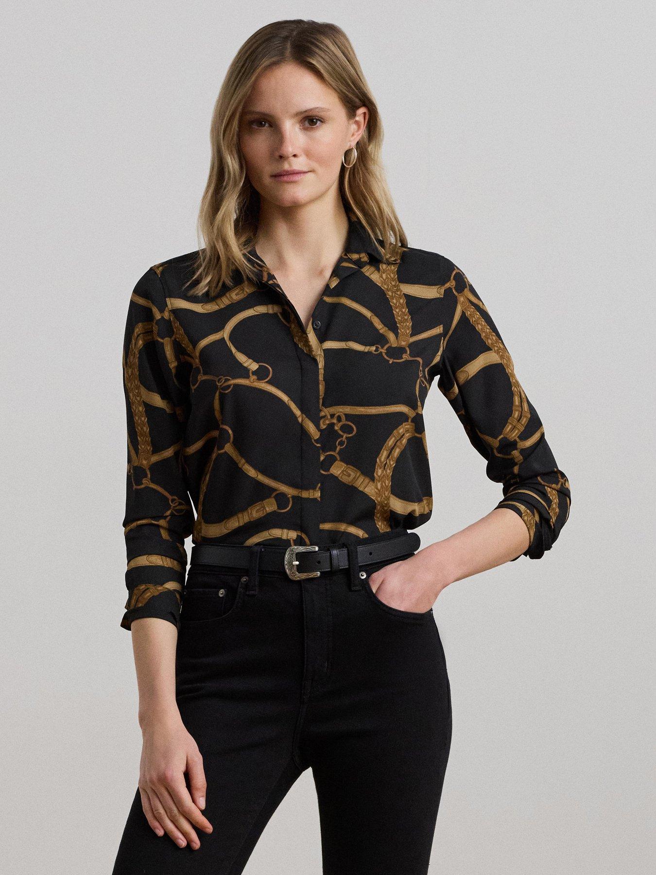 Image 1 of 5 of Lauren by Ralph Lauren Kristy Long Sleeve Shirt - Black