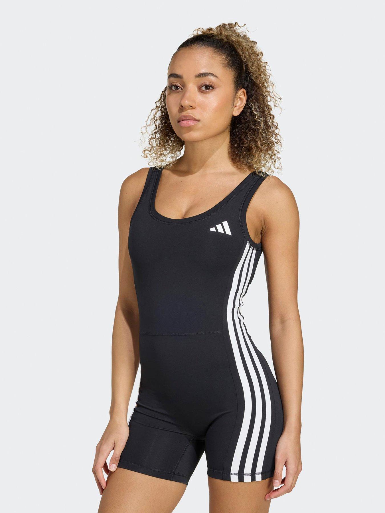 undefined Womens Training Optime 3 Stripe All In One - Black