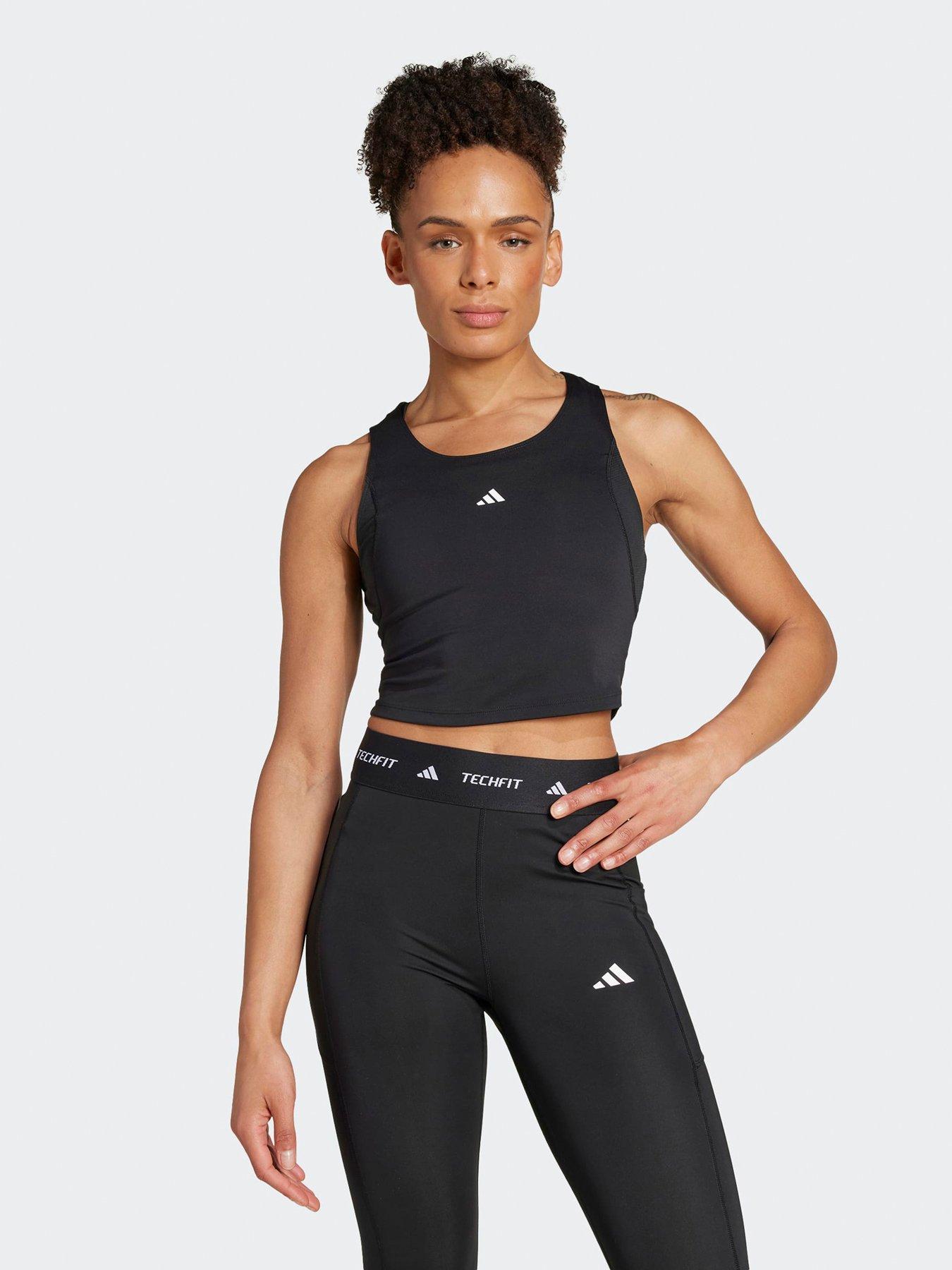 Image 1 of 5 of adidas Womens Training Tech Fit Crop Tank - Black