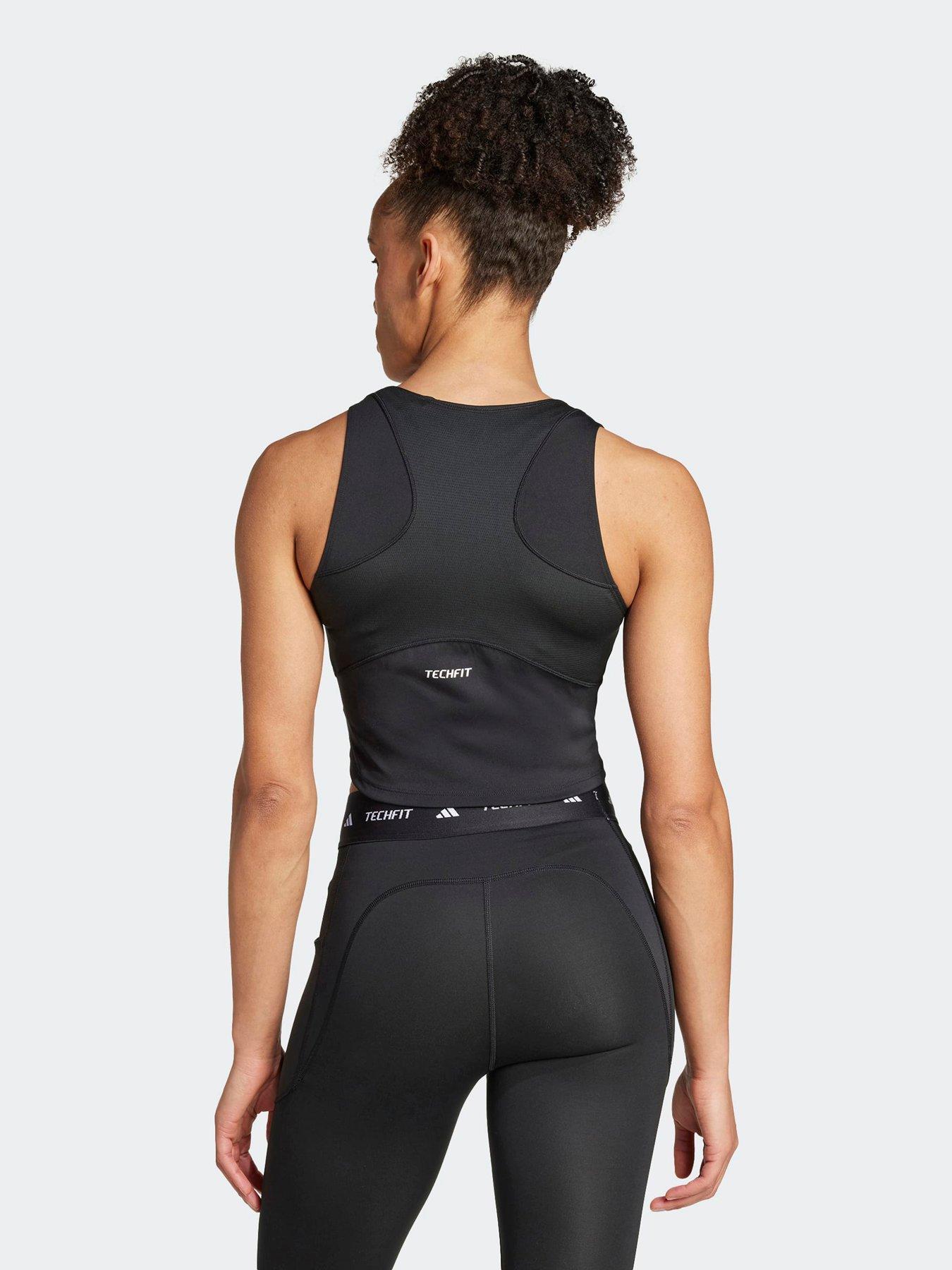 Image 2 of 5 of adidas Womens Training Tech Fit Crop Tank - Black