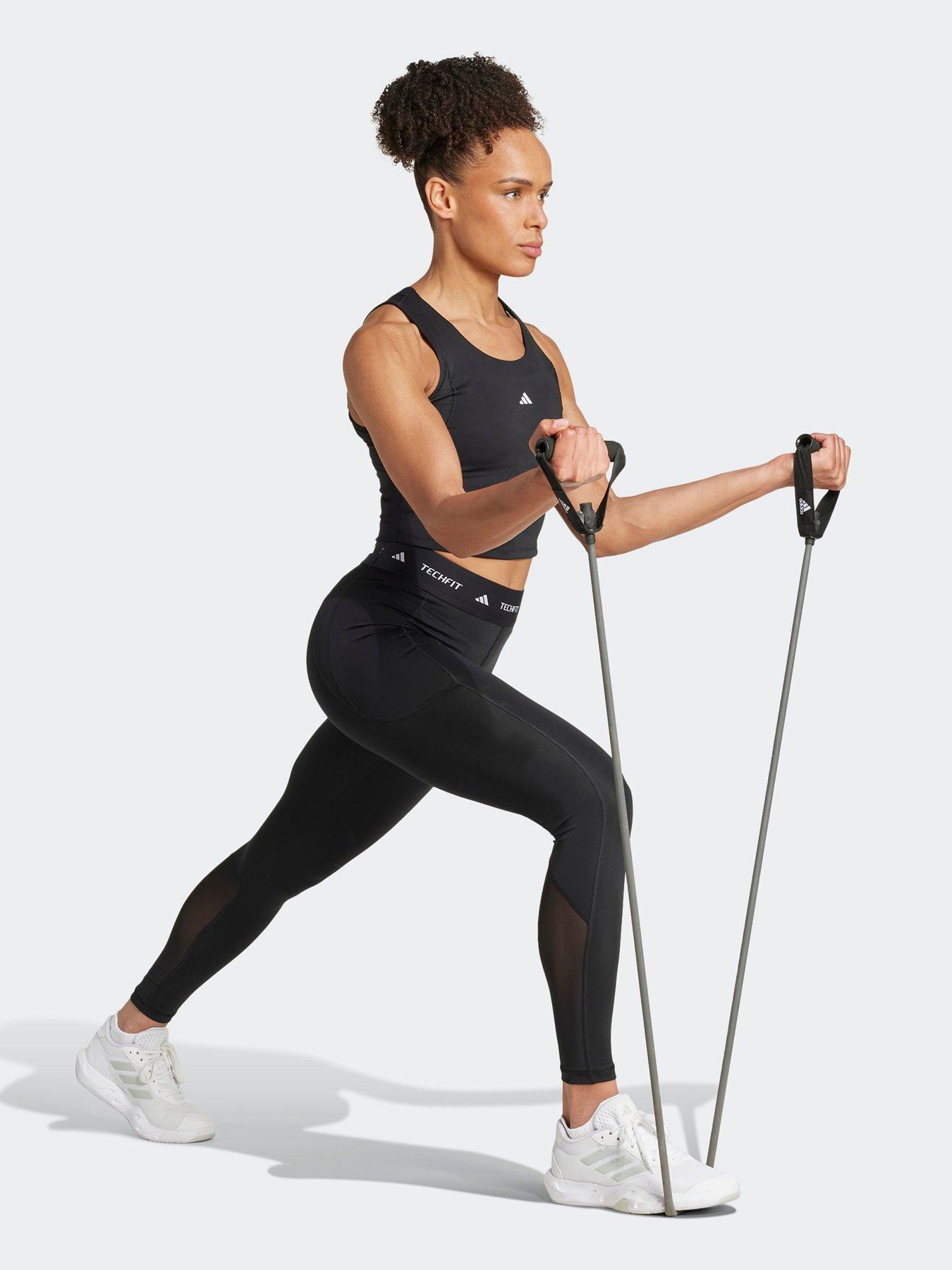 Image 3 of 5 of adidas Womens Training Tech Fit Crop Tank - Black