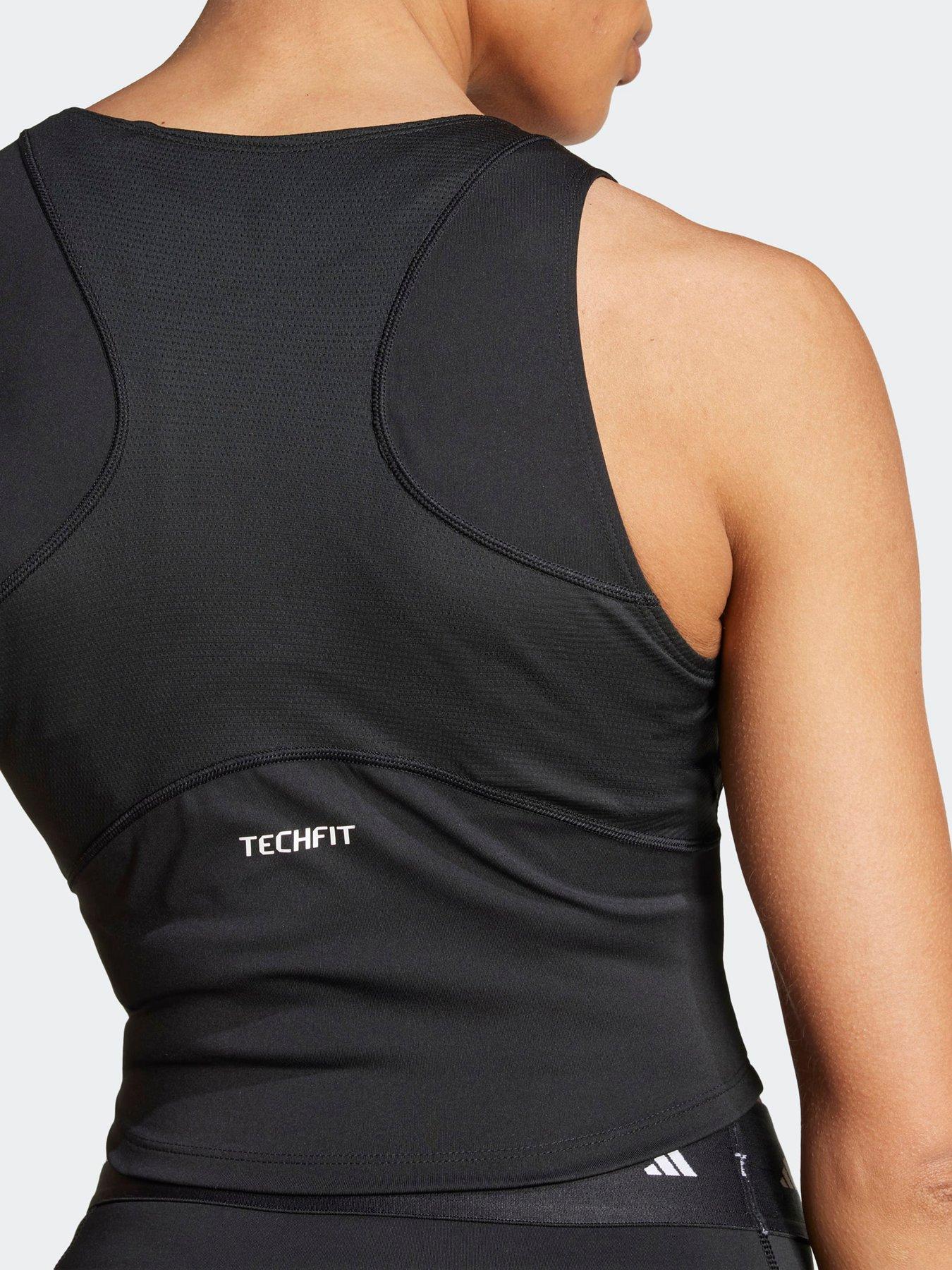 Image 4 of 5 of adidas Womens Training Tech Fit Crop Tank - Black