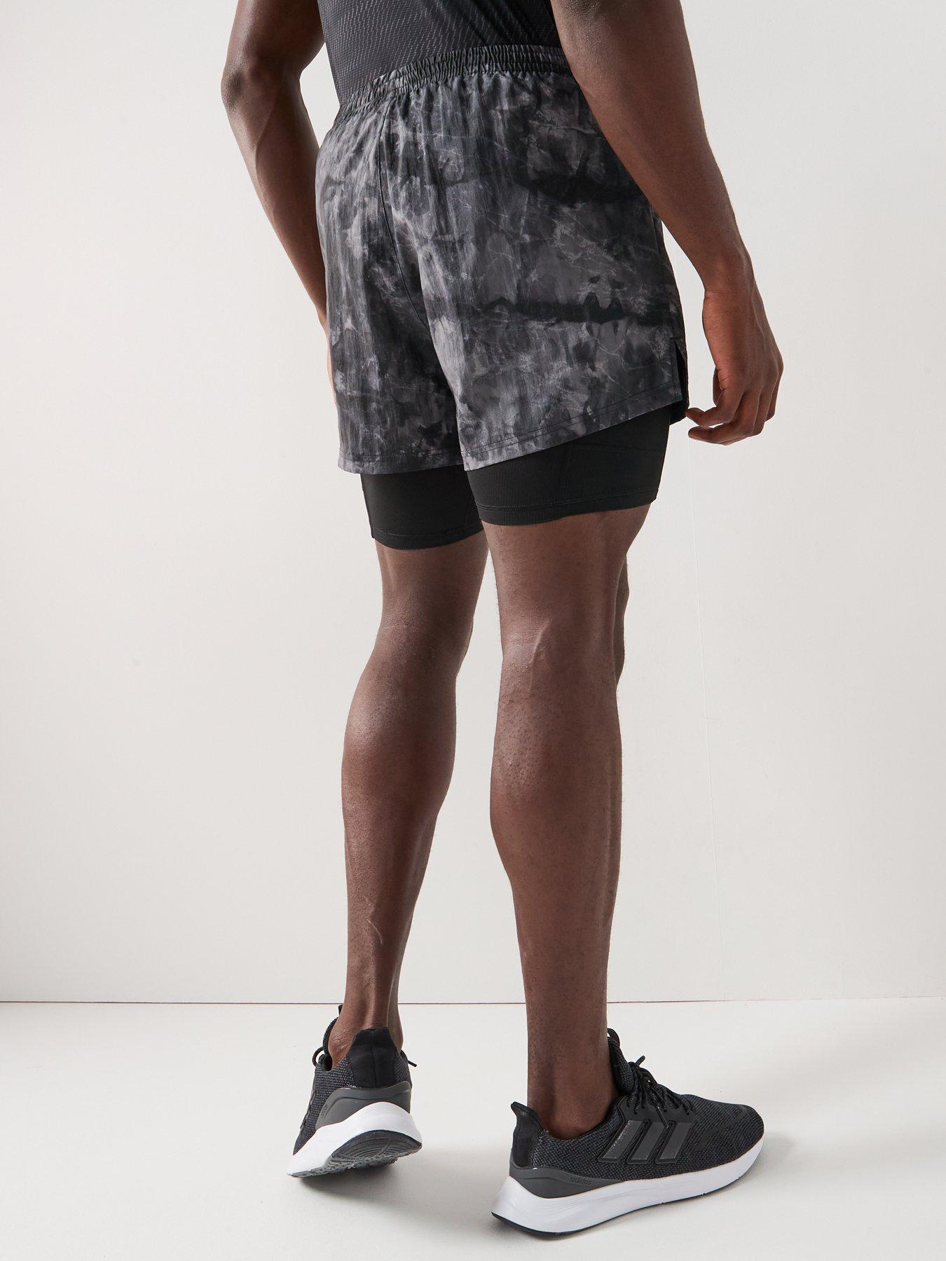  image of adidas-mens-running-own-the-run-2in1-printed-sh-grey