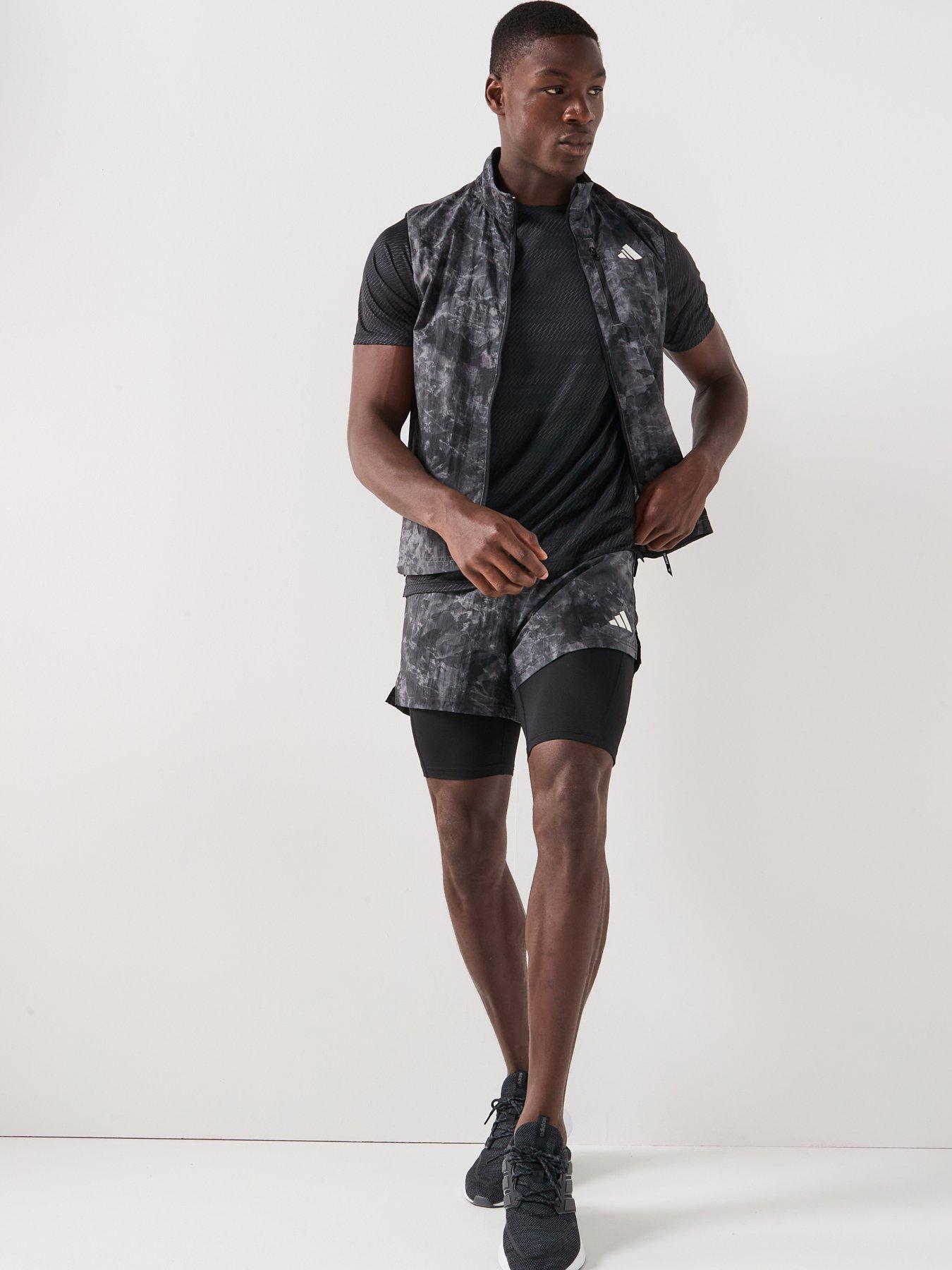  image of adidas-mens-running-own-the-run-2in1-printed-sh-grey