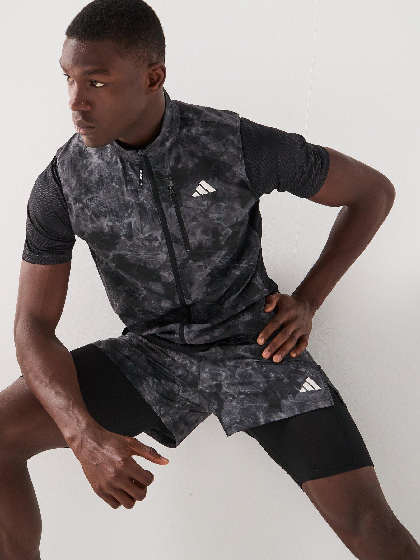  image of adidas-mens-running-own-the-run-2in1-printed-sh-grey