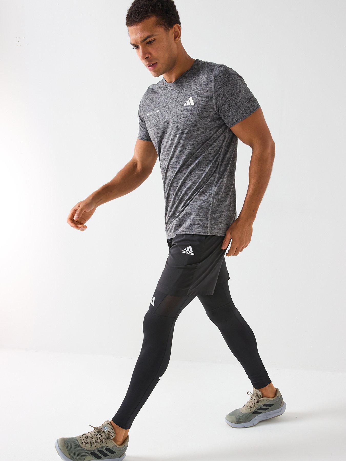 Image 3 of 6 of adidas Mens Running Own The Run Melange T-Shirt - Black