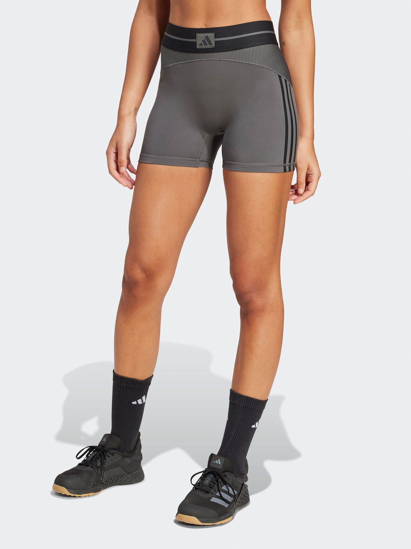 undefined Womens Training Hyperglam Ribbed Bike Shorts - Grey