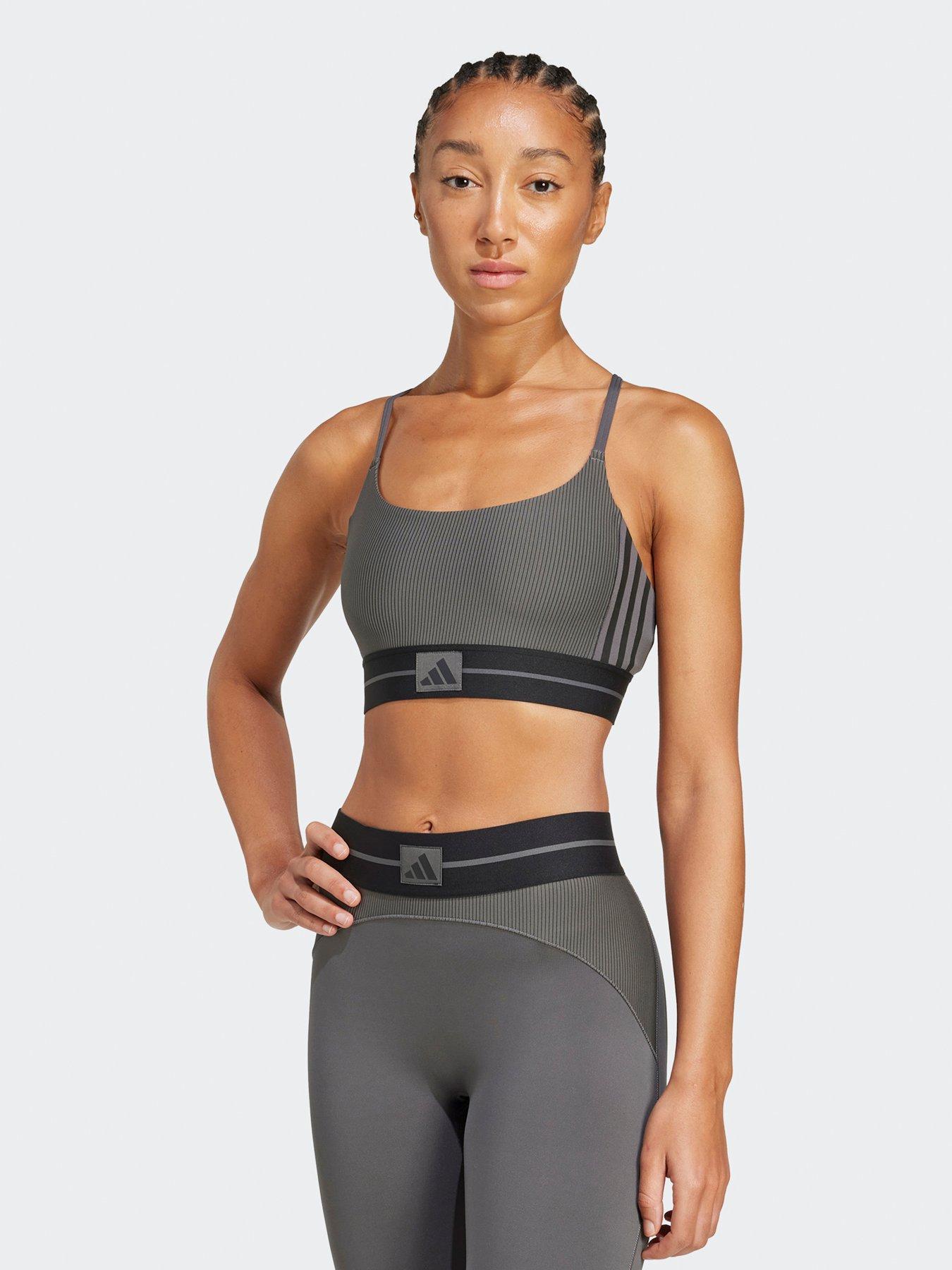 Image 1 of 5 of adidas Womens Training Hyperglam Ribbed Bralette - Grey