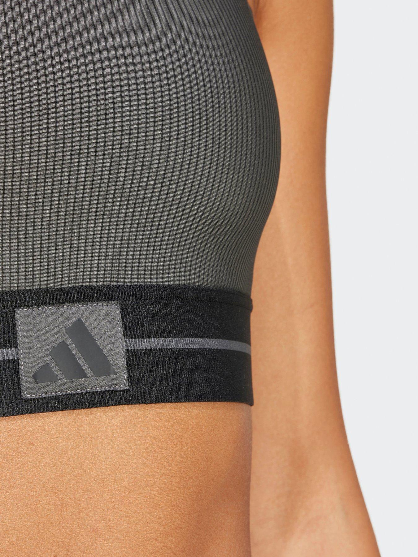 Image 5 of 5 of adidas Womens Training Hyperglam Ribbed Bralette - Grey