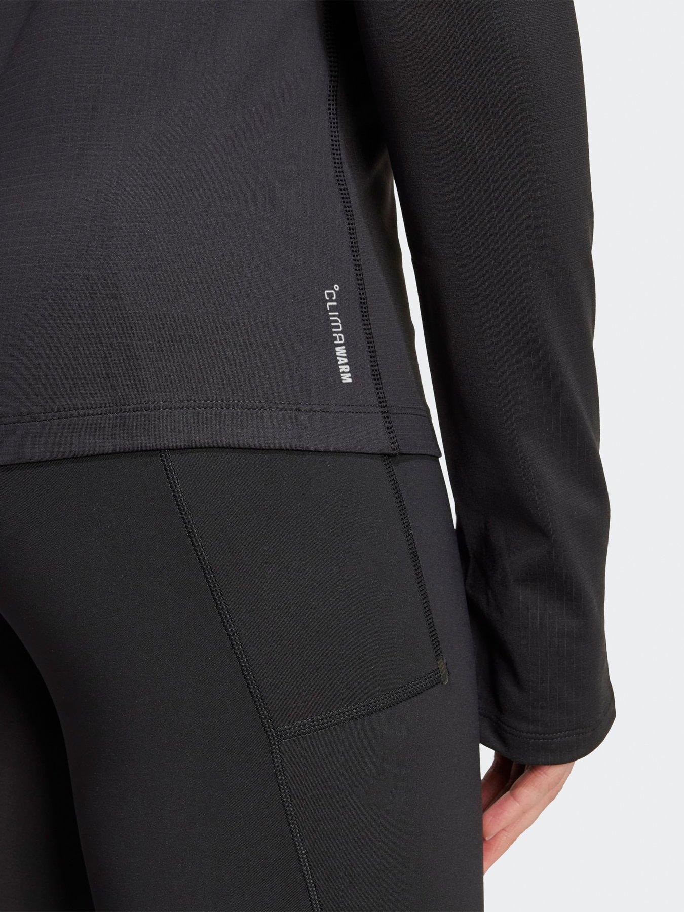 Image 4 of 5 of adidas Womens Running Own The Run Winter 1/2 Zip Hooded Top - Black