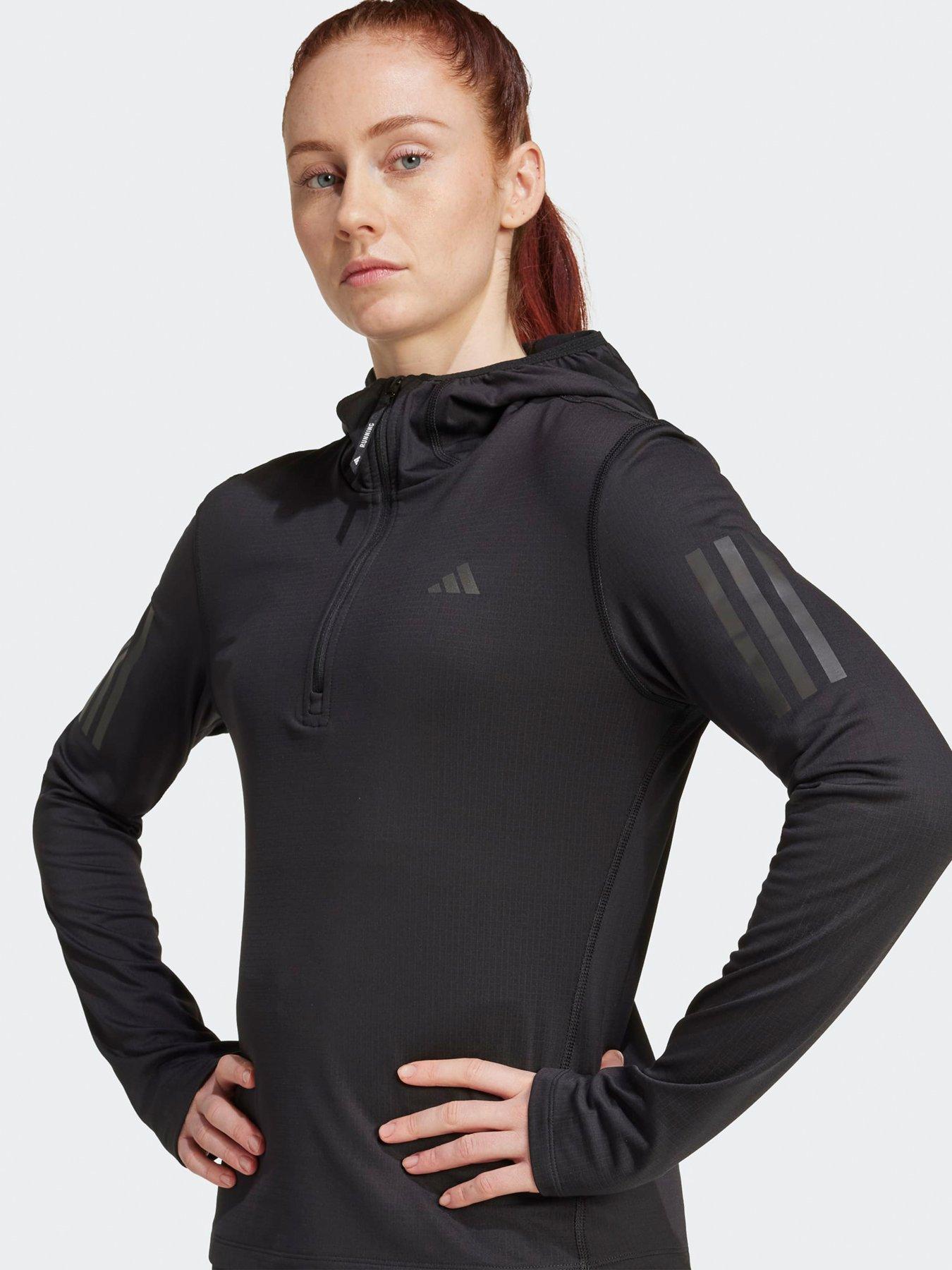 Image 5 of 5 of adidas Womens Running Own The Run Winter 1/2 Zip Hooded Top - Black
