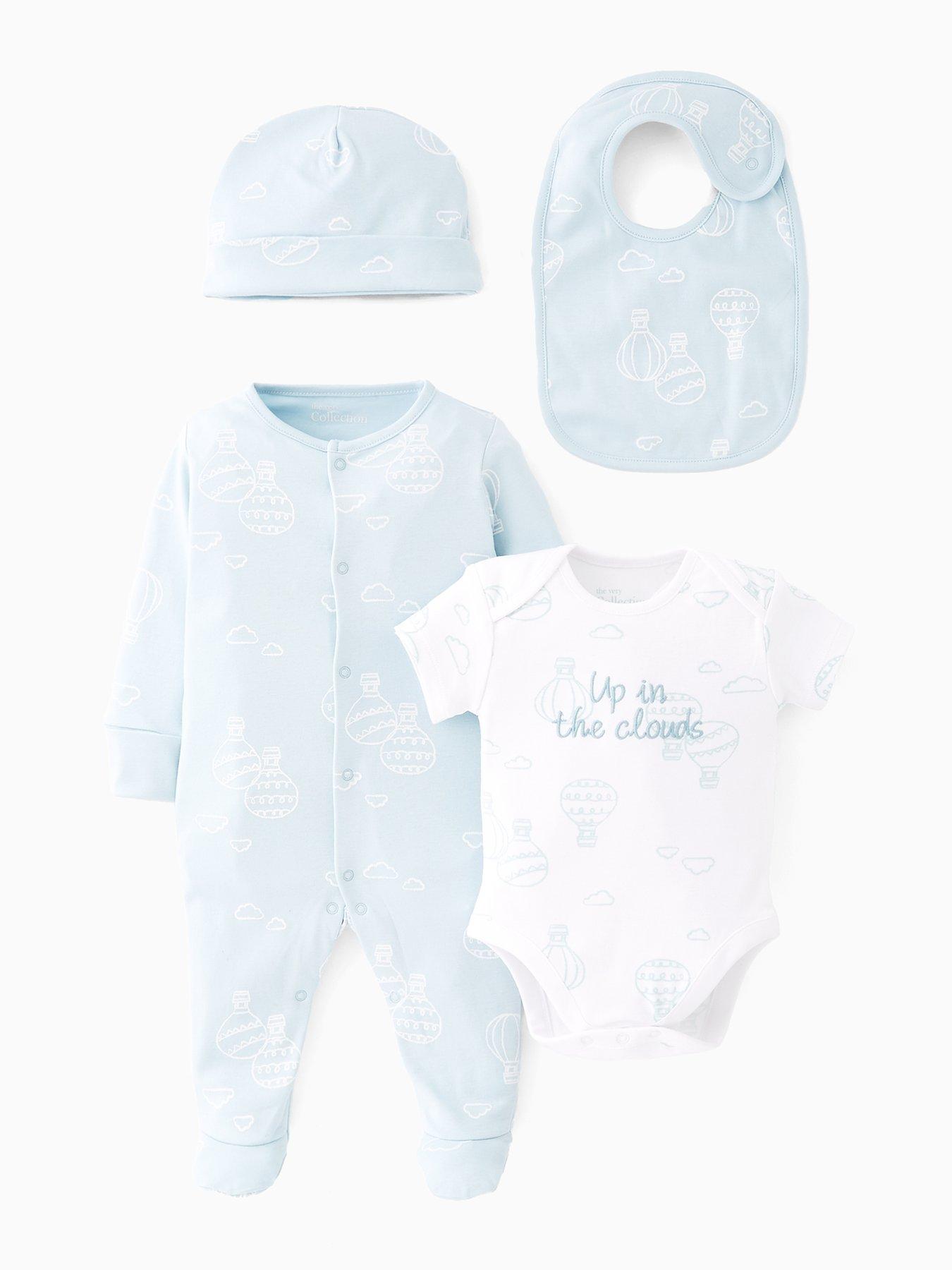 Image 1 of 4 of The Very Collection Baby Boys Up In Clouds Layette - Blue