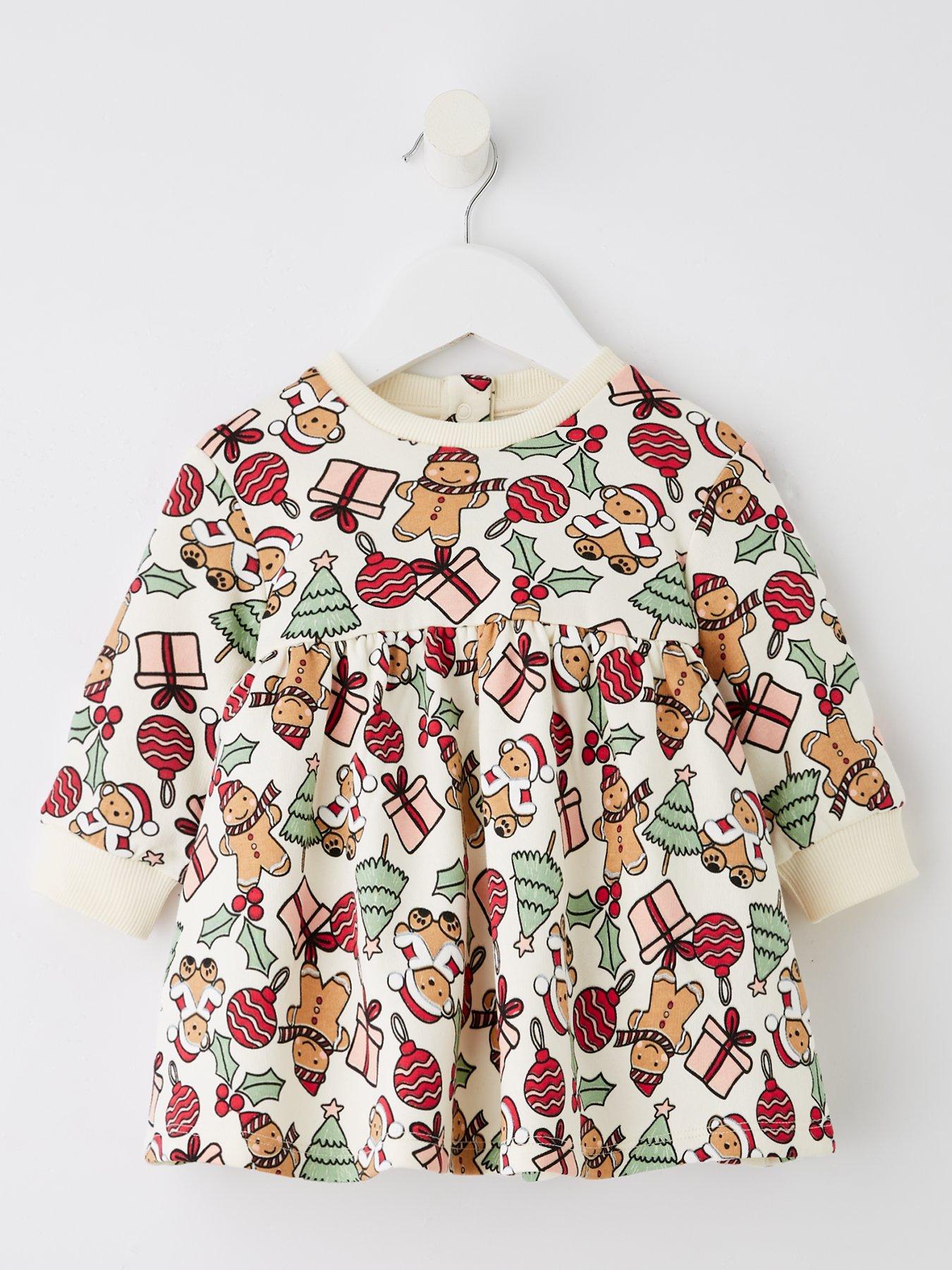 front image of the-very-collection-baby-girls-christmas-sweater-dress-multi