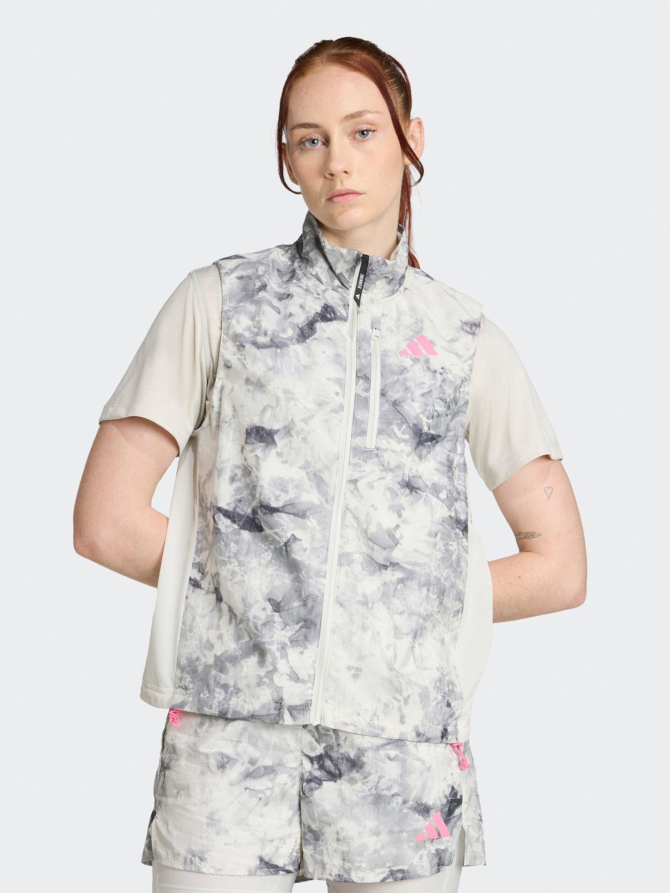 Image 1 of 5 of adidas Womens Running Own The Run Printed Gilet - Grey