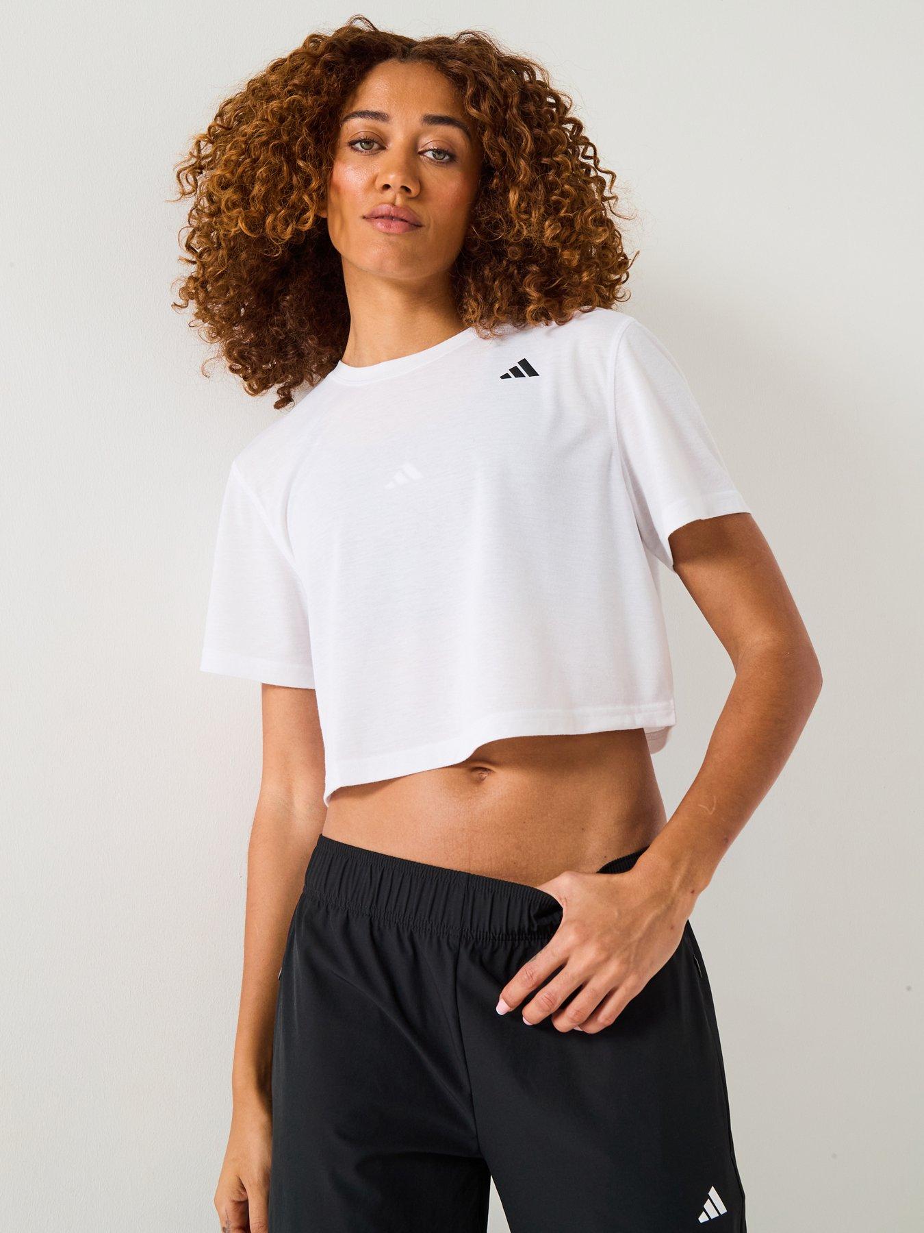 undefined Womens Training Crop Tank - White