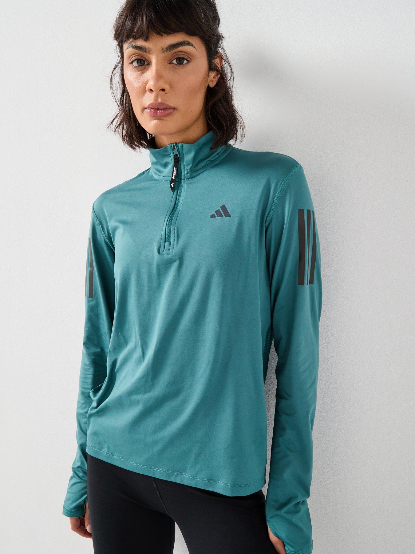adidas Womens Running Own The Run 1/2 Zip Top - Green