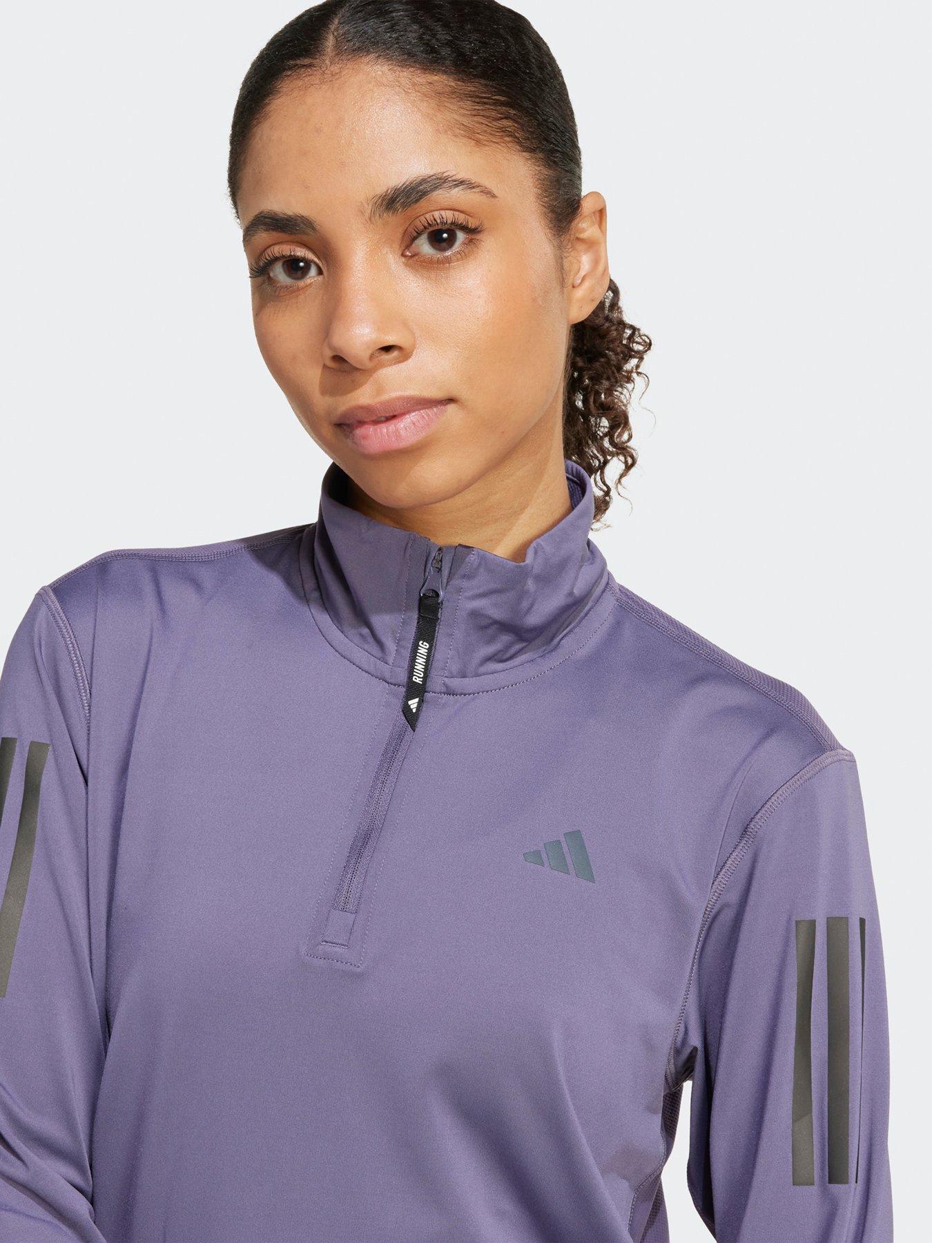 Image 4 of 5 of adidas Womens Running Own The Run 1/2 Zip Top - Grey