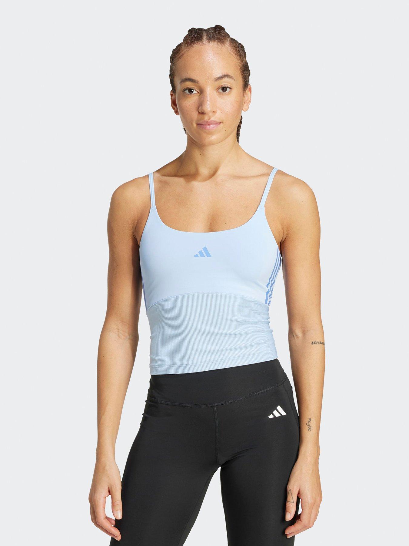 adidas Womens Training Hyperglam Rib Tank - Blue