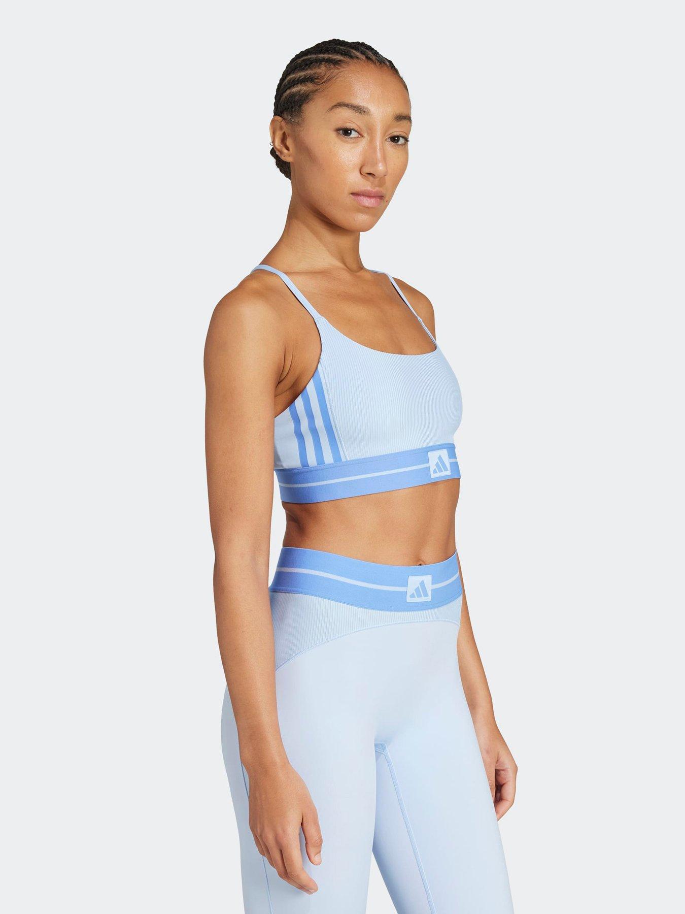 Image 3 of 5 of adidas Womens Training Hyperglam Rib Bralette - Blue