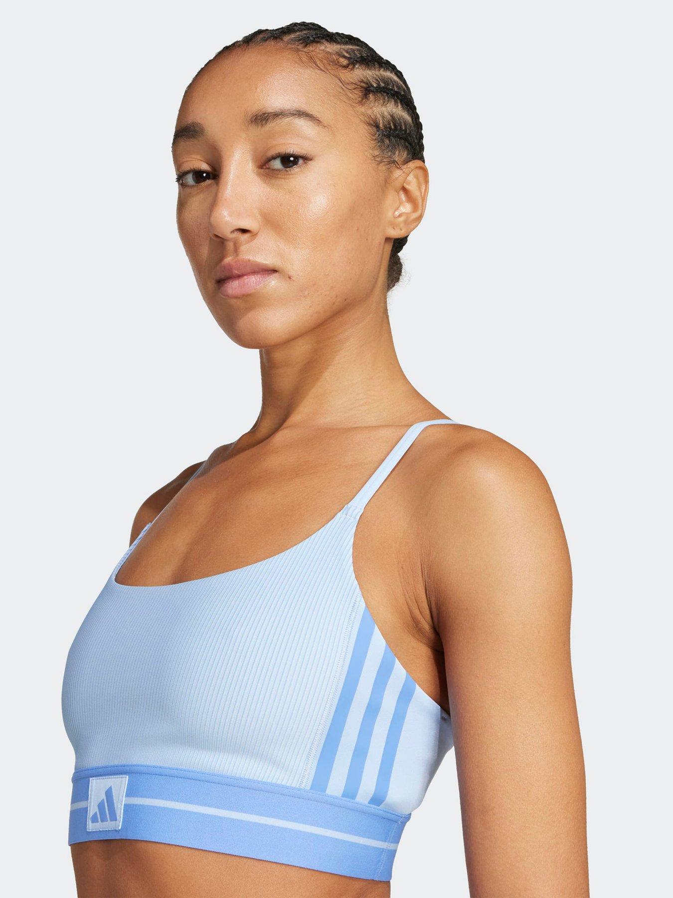 Image 4 of 5 of adidas Womens Training Hyperglam Rib Bralette - Blue