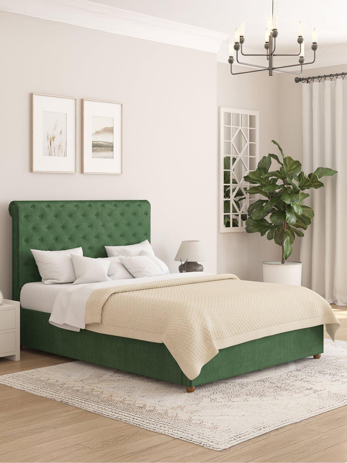 aspire-zahra-velvet-ottoman-bedframe-with-optionalnbspmattress-forest-green