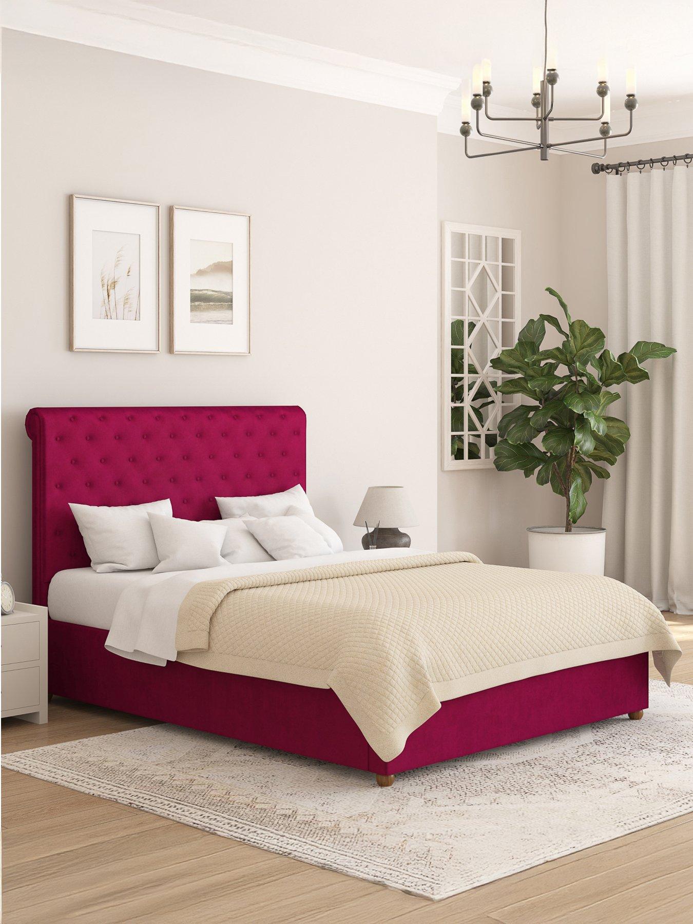 aspire-zahra-velvet-ottoman-bedframe-with-optionalnbspmattress-berry
