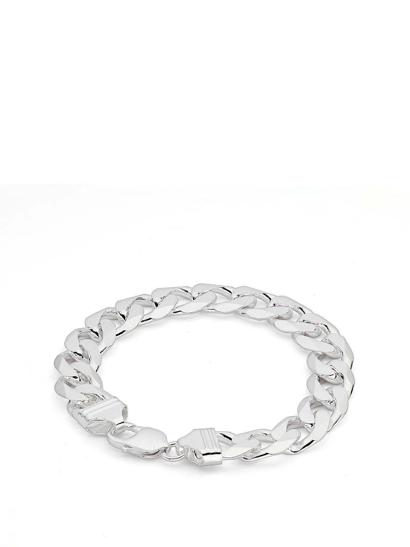 The Love Silver Collection Sterling Silver Curb Chain (13.3mm) Bracelet 8.5 inch