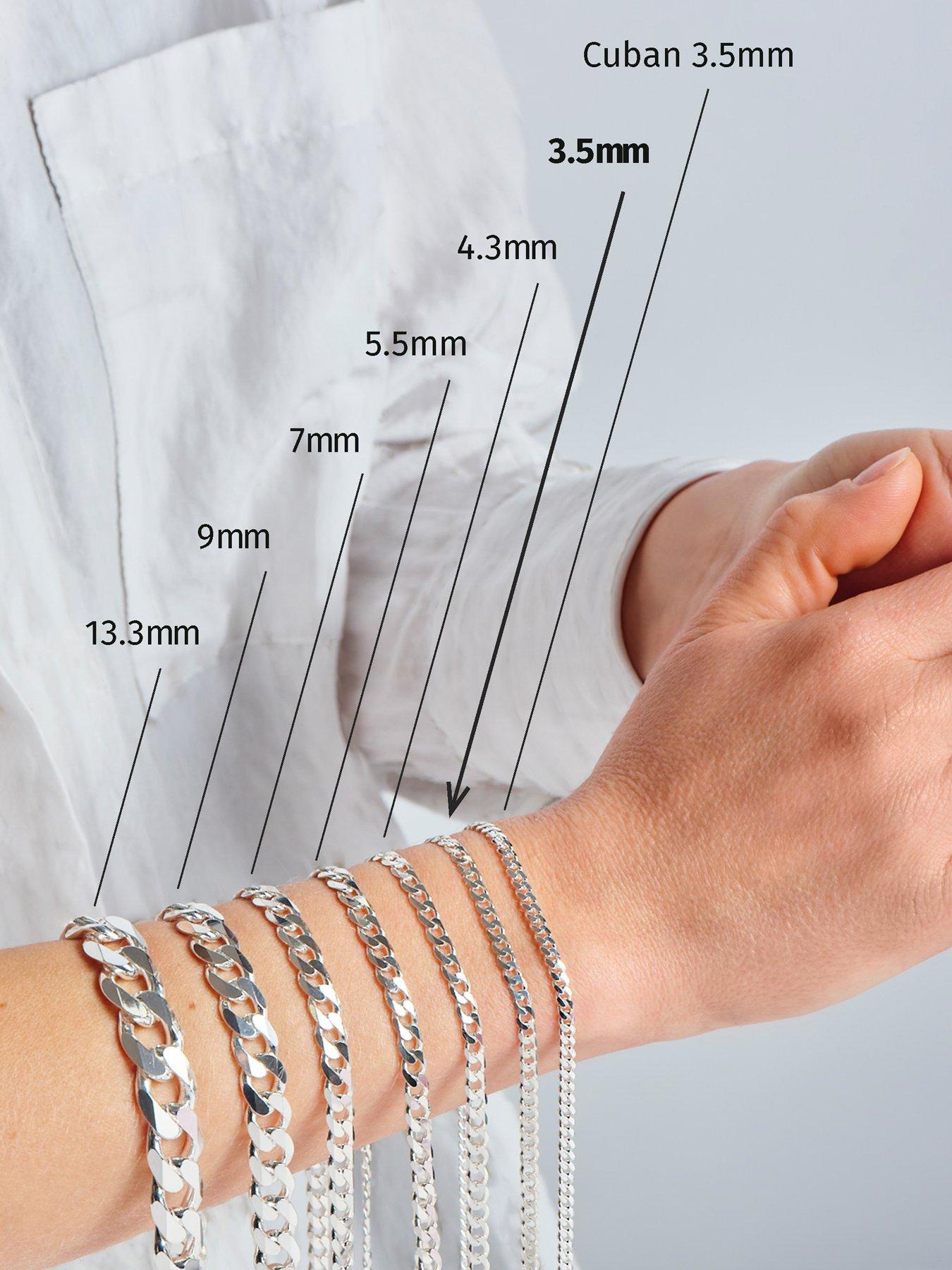 Image 5 of 6 of The Love Collection Sterling Silver Curb Chain (3.5mm) Necklace 20 inch